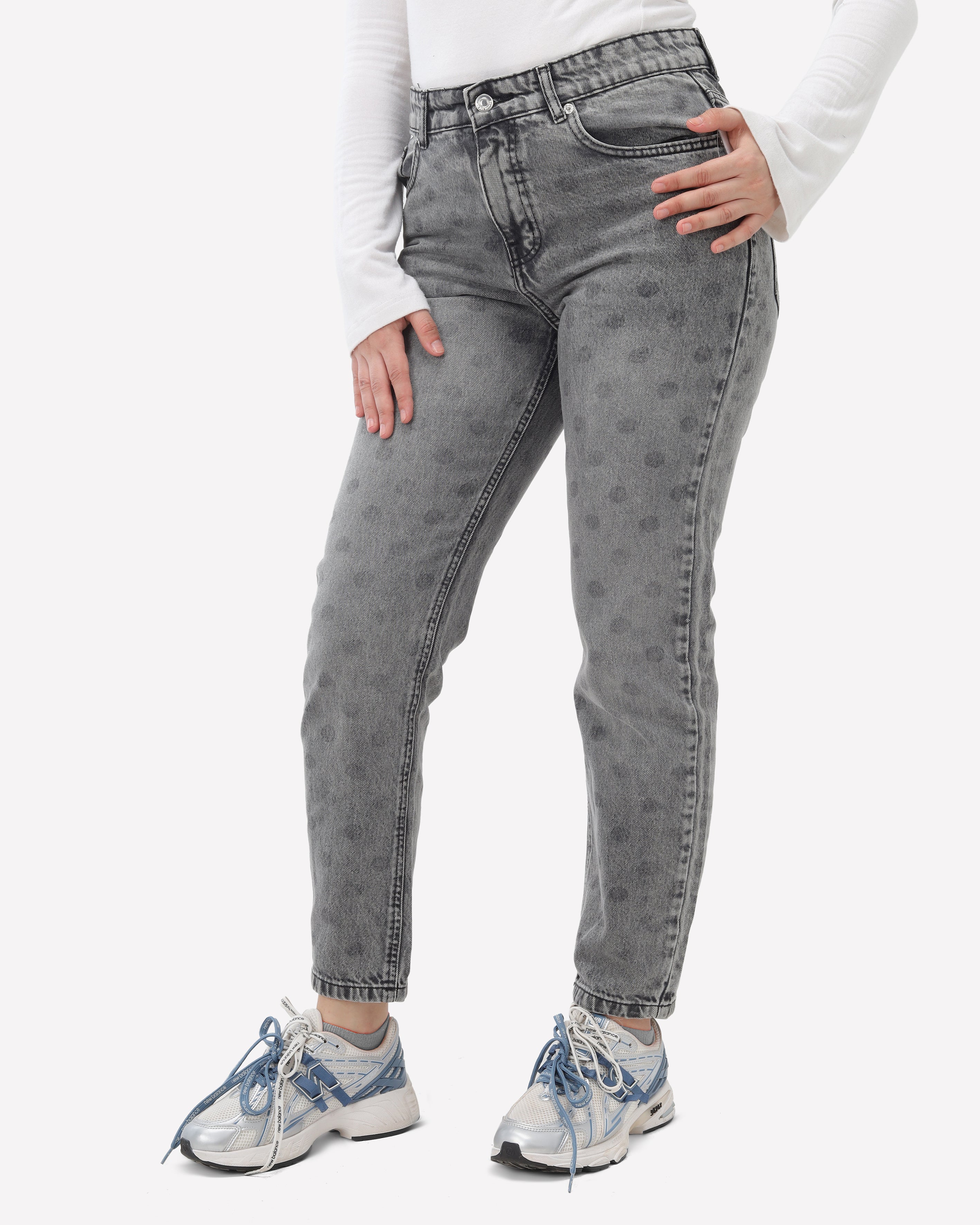 Polka Dot Skinny Denim Jeans 395BB2