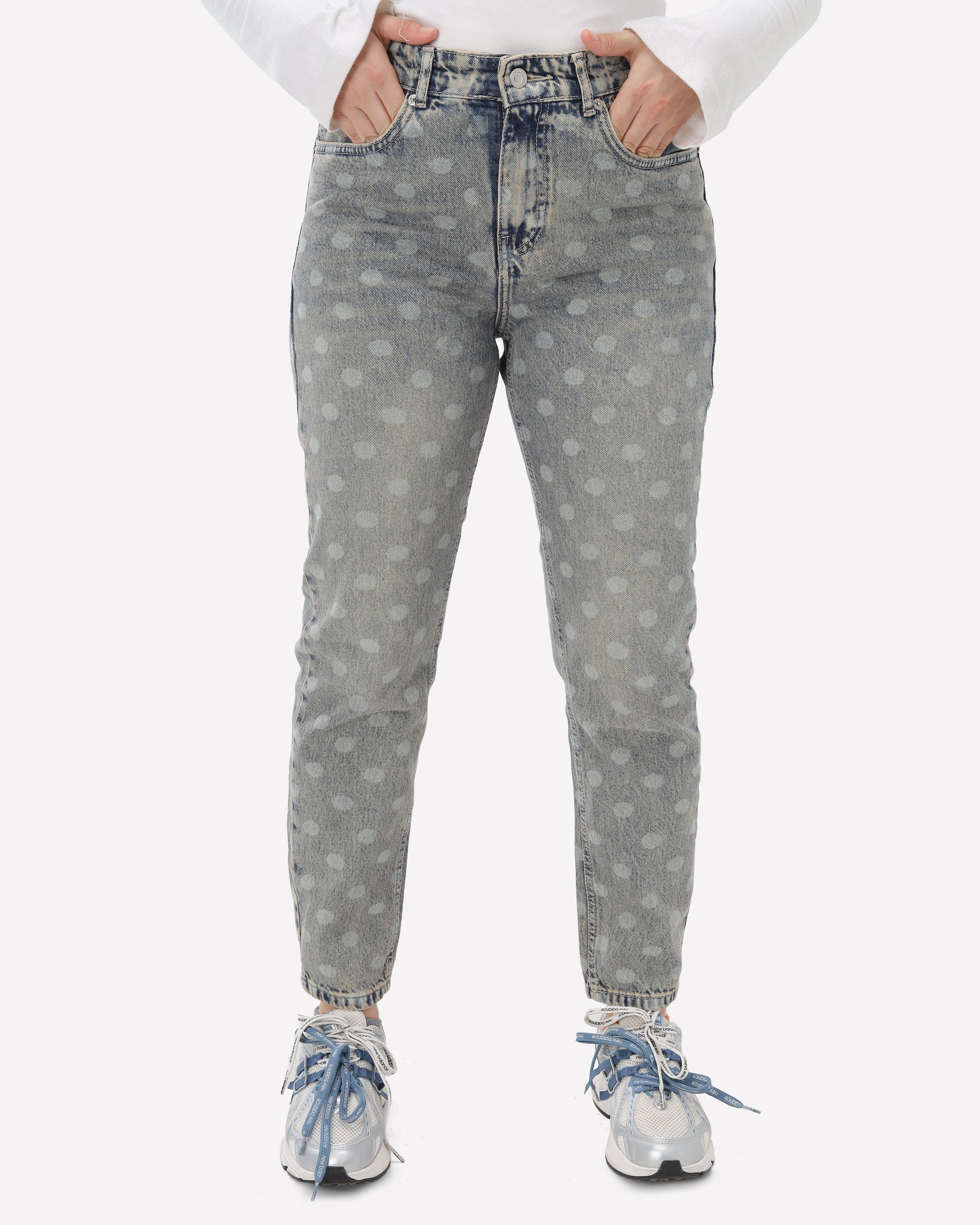 Polka Dot Skinny Denim Jeans 395BB2