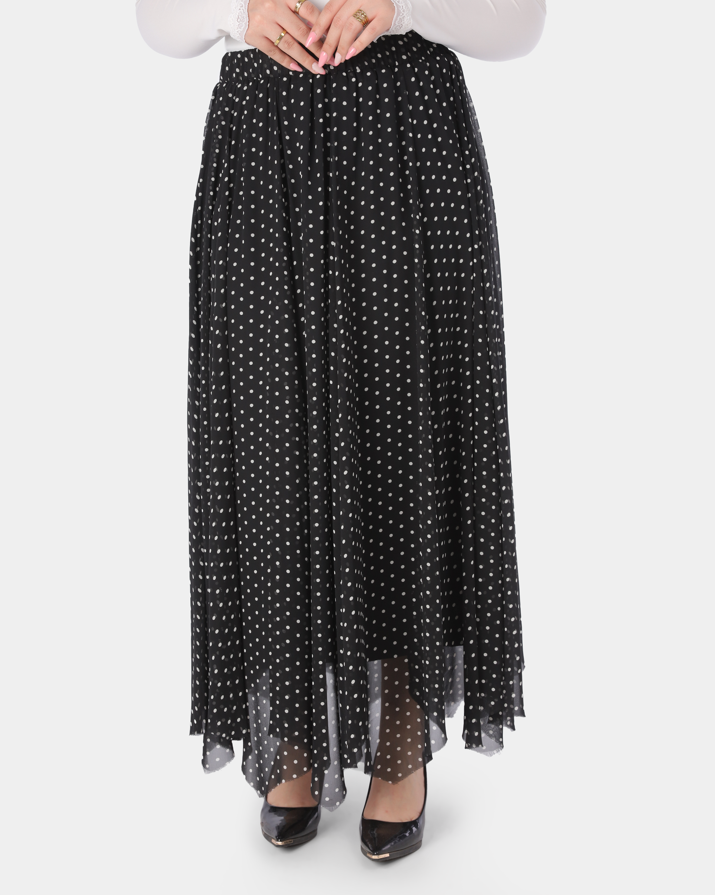Polka Dot Chiffon Skirt 208810055