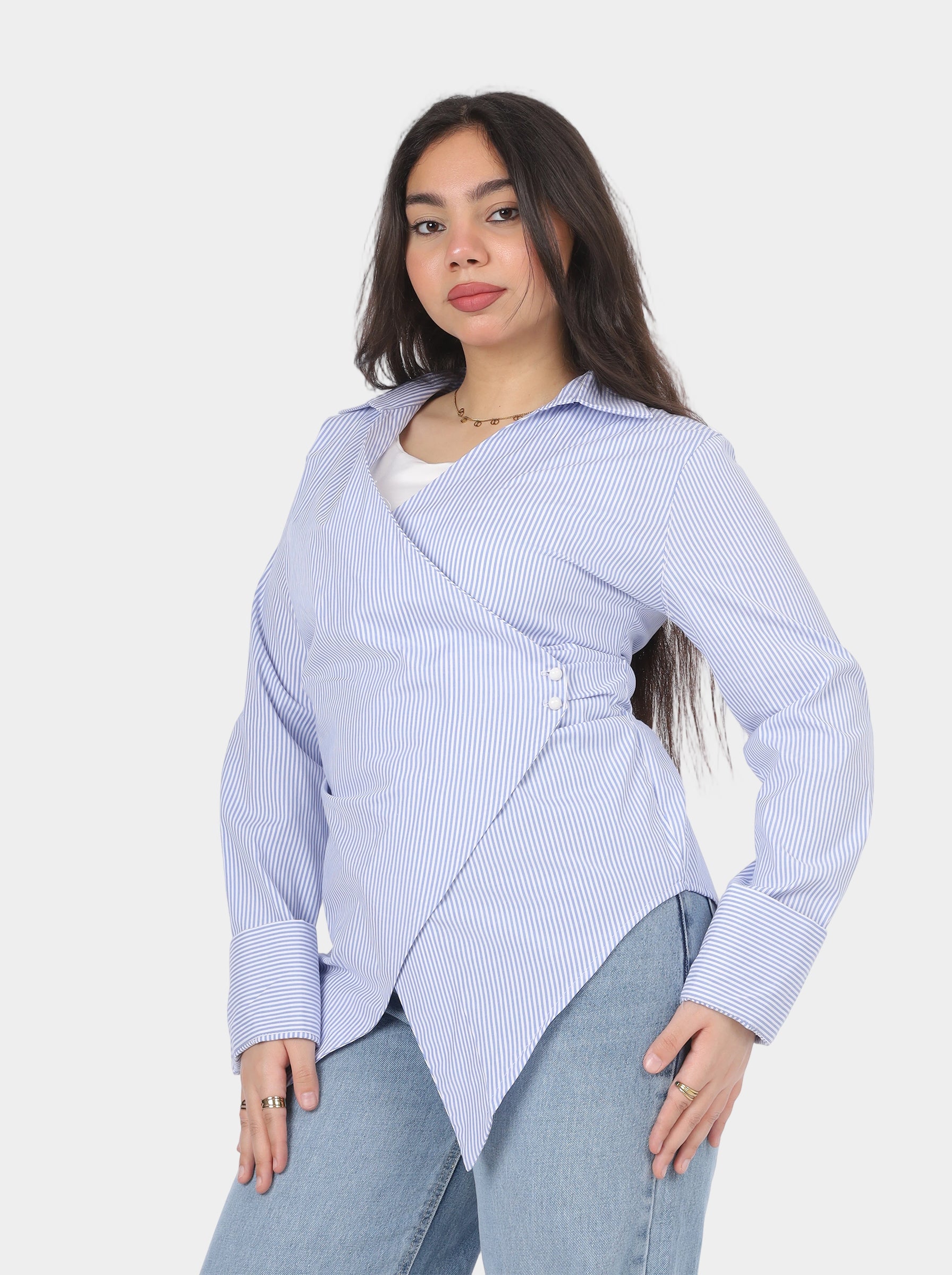 Asymmetric Striped Blouse 2002/142/1