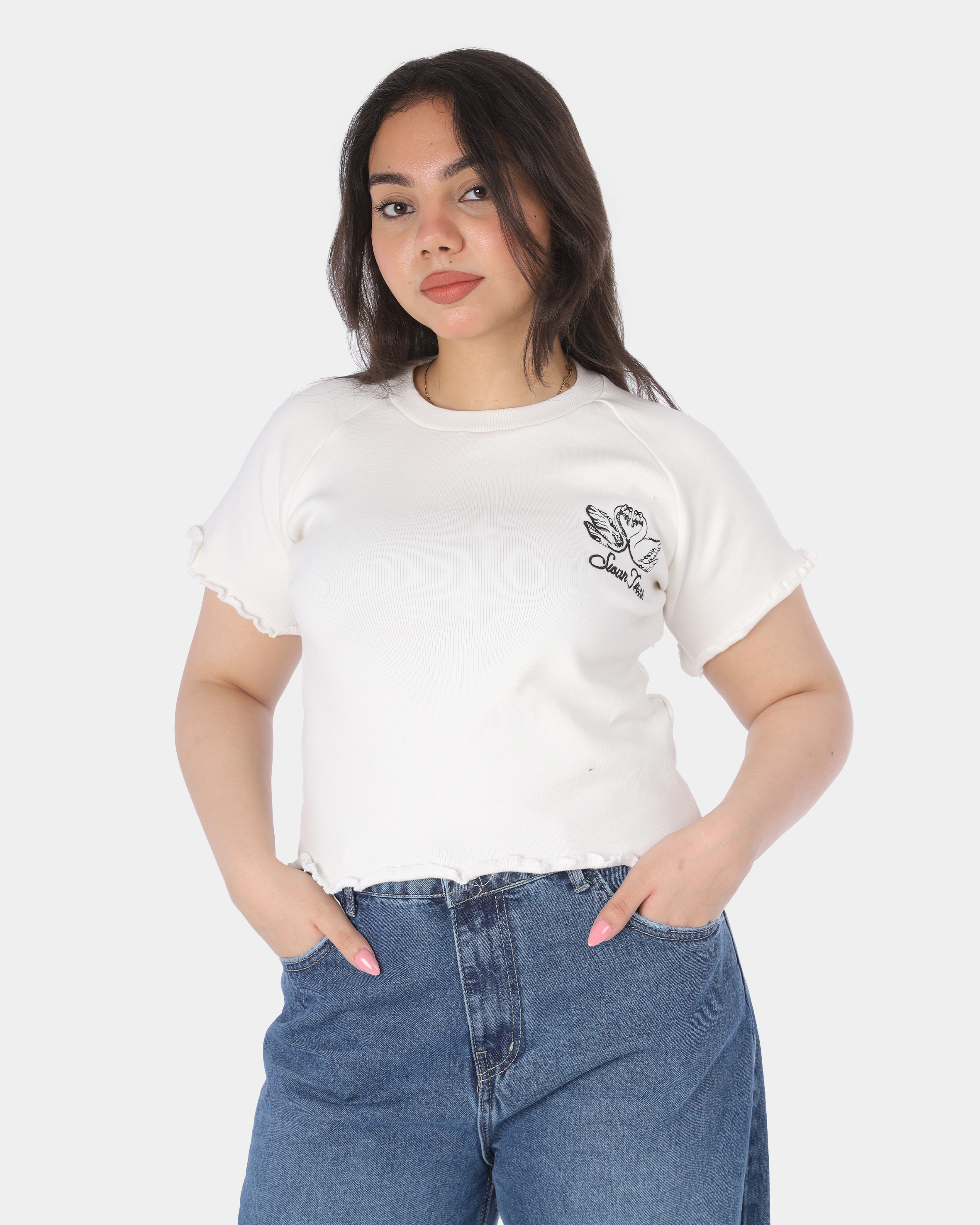 Half Sleeve Crop Top 2059S433