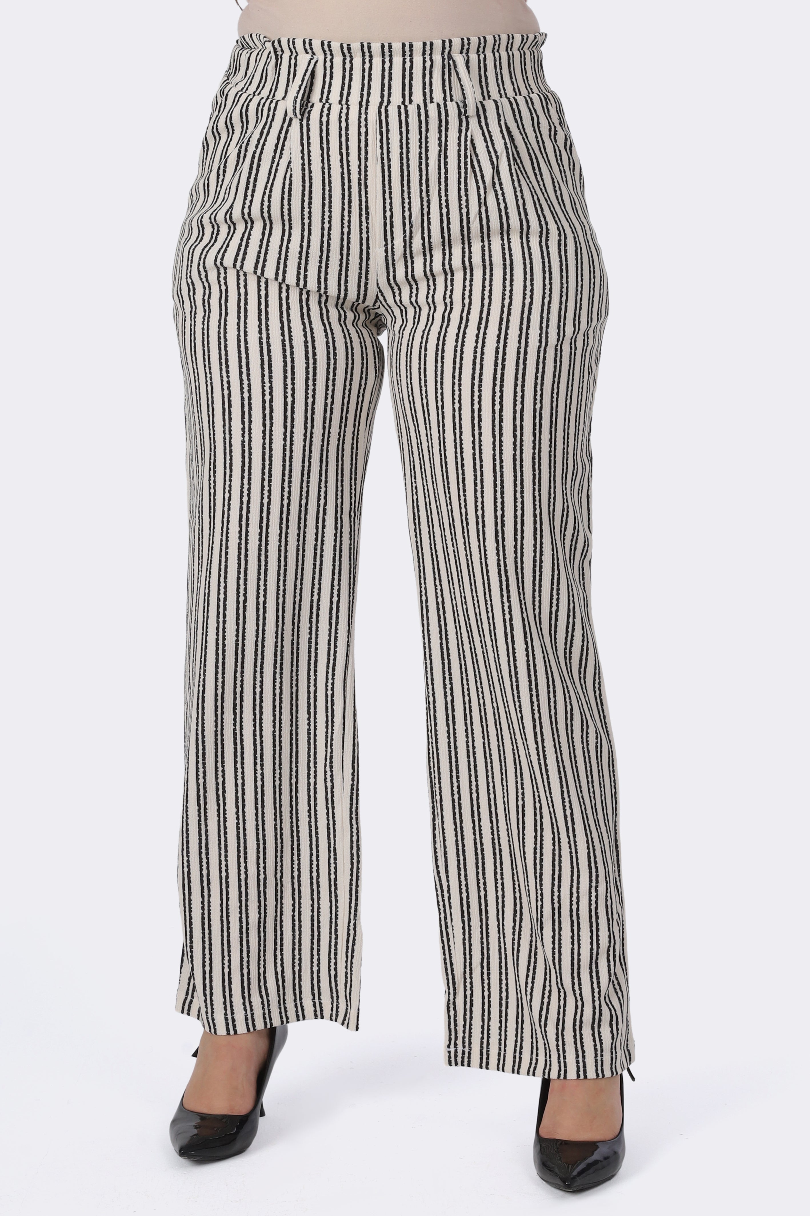 Chic Pinstripe Comfort Pants 698445