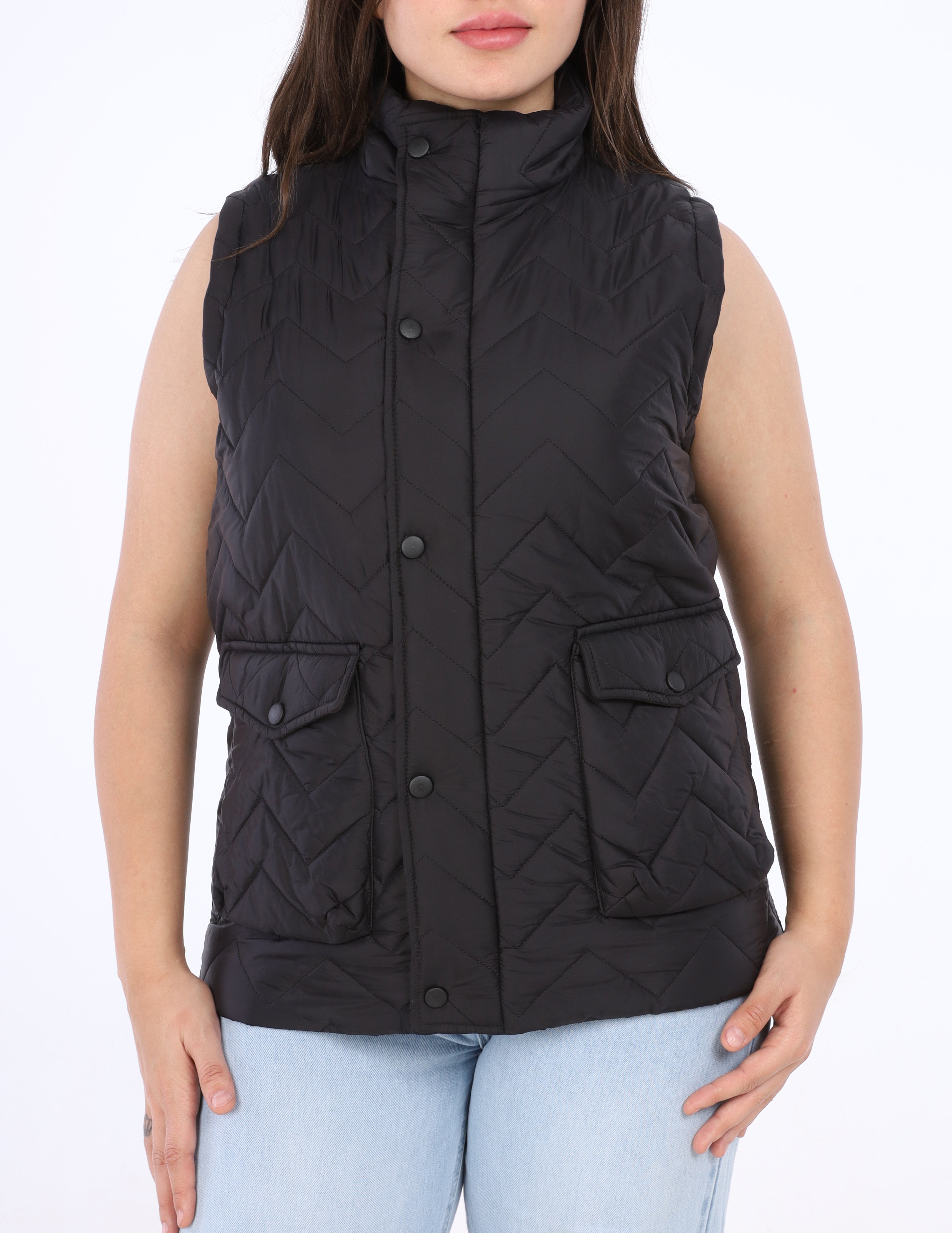 Quilted Sleeveless Vest w11464018