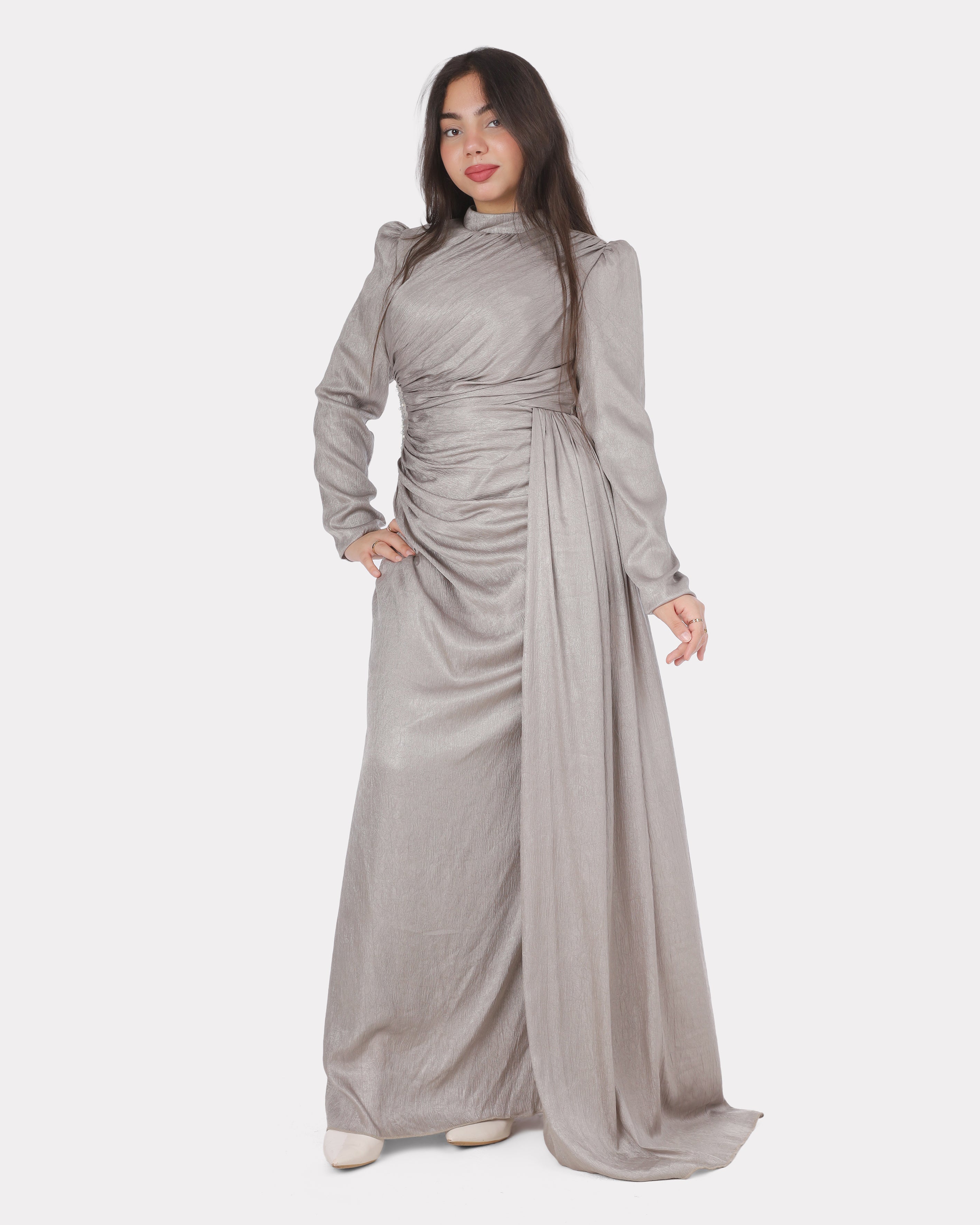 Elegant Draped Evening Maxi Dress 7031040
