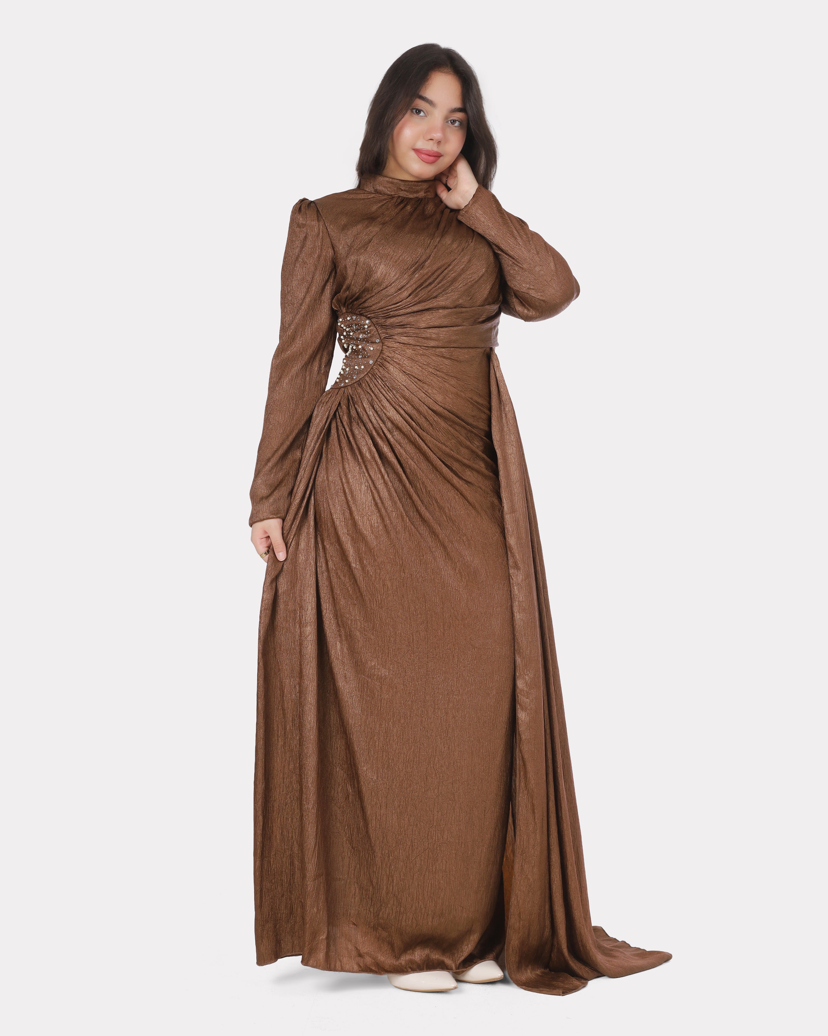 Elegant Draped Evening Maxi Dress 7031040