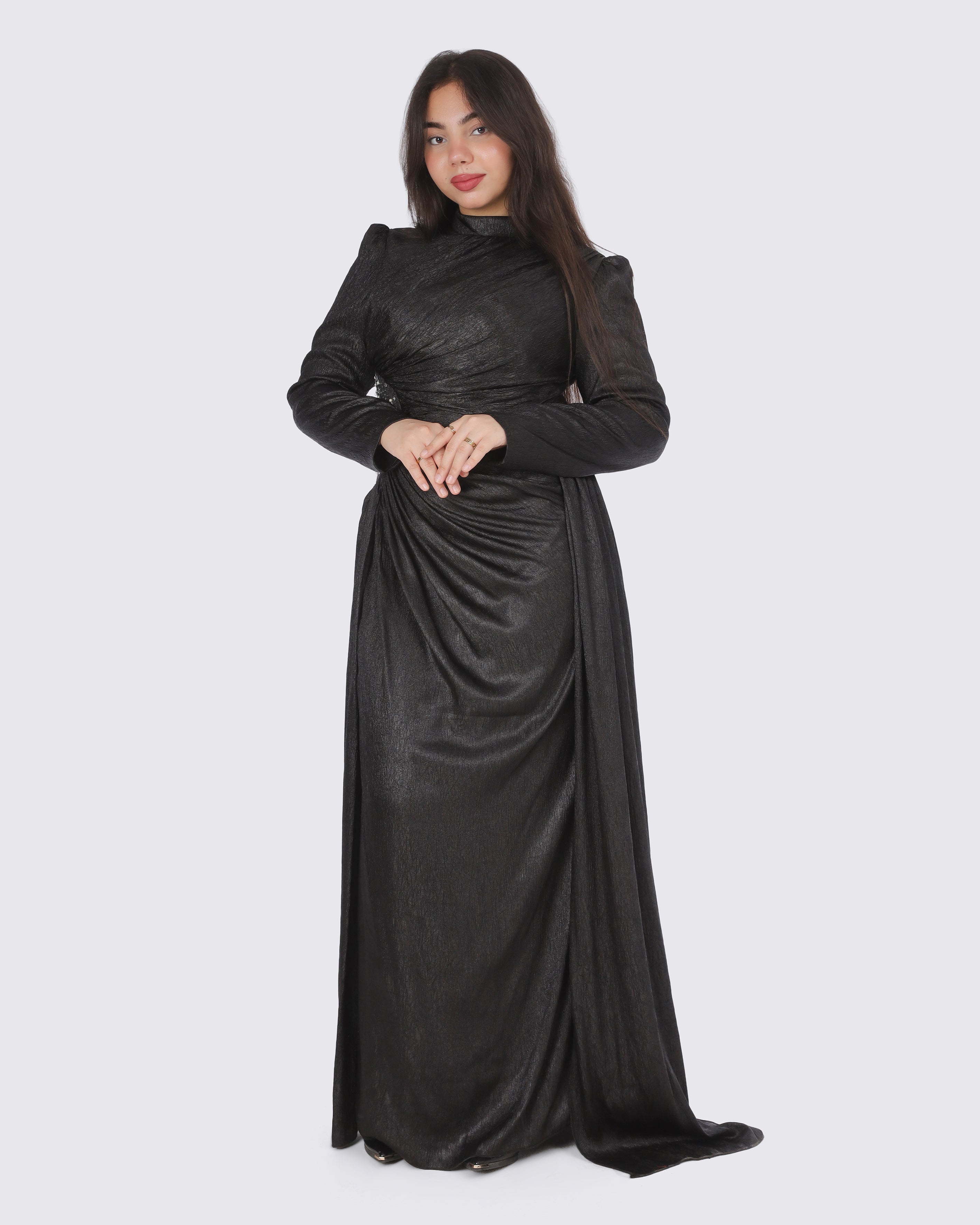 Elegant Draped Evening Maxi Dress 7031040
