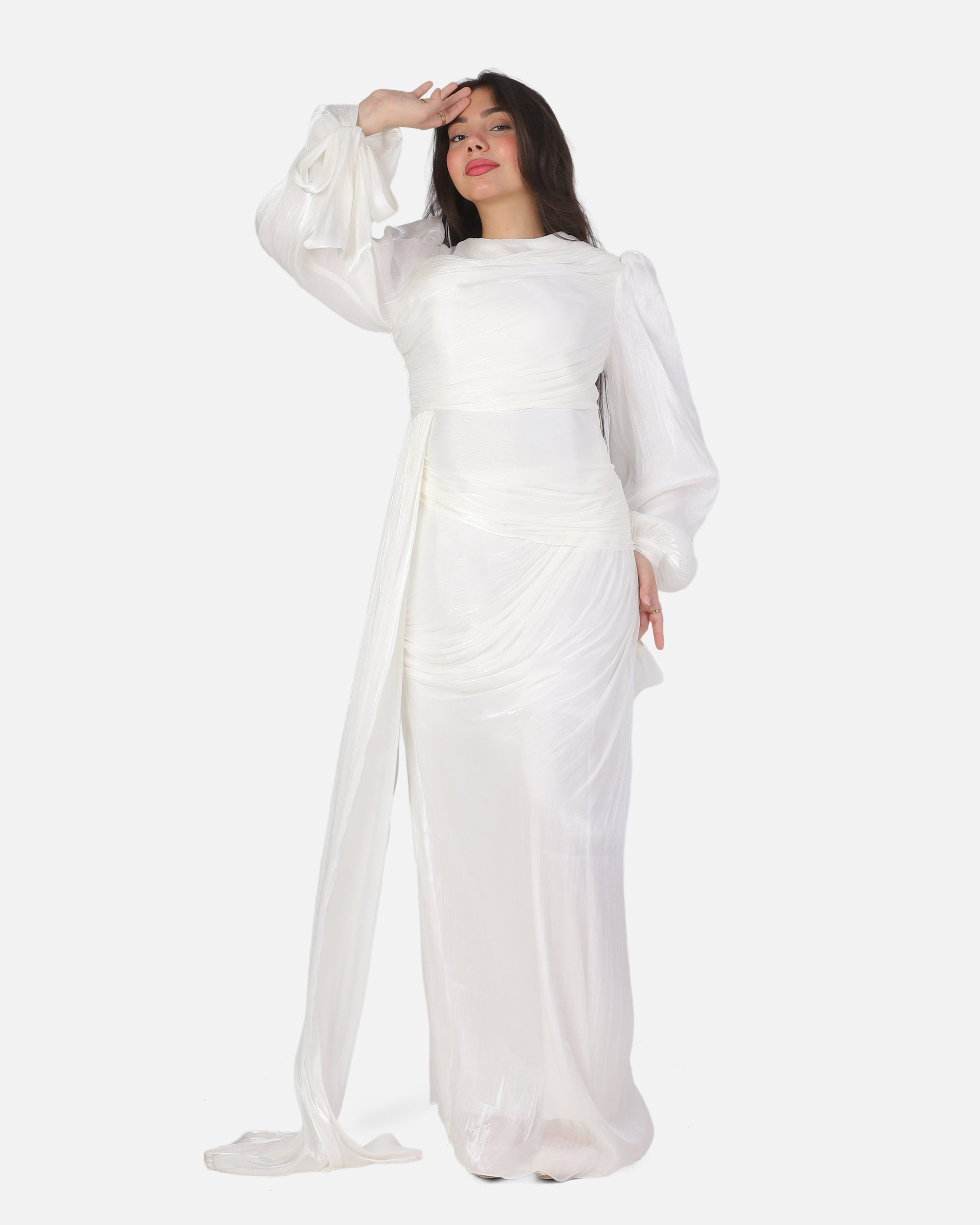 Elegant Evening Dress with Sleeve Tie Detail 7031112/1