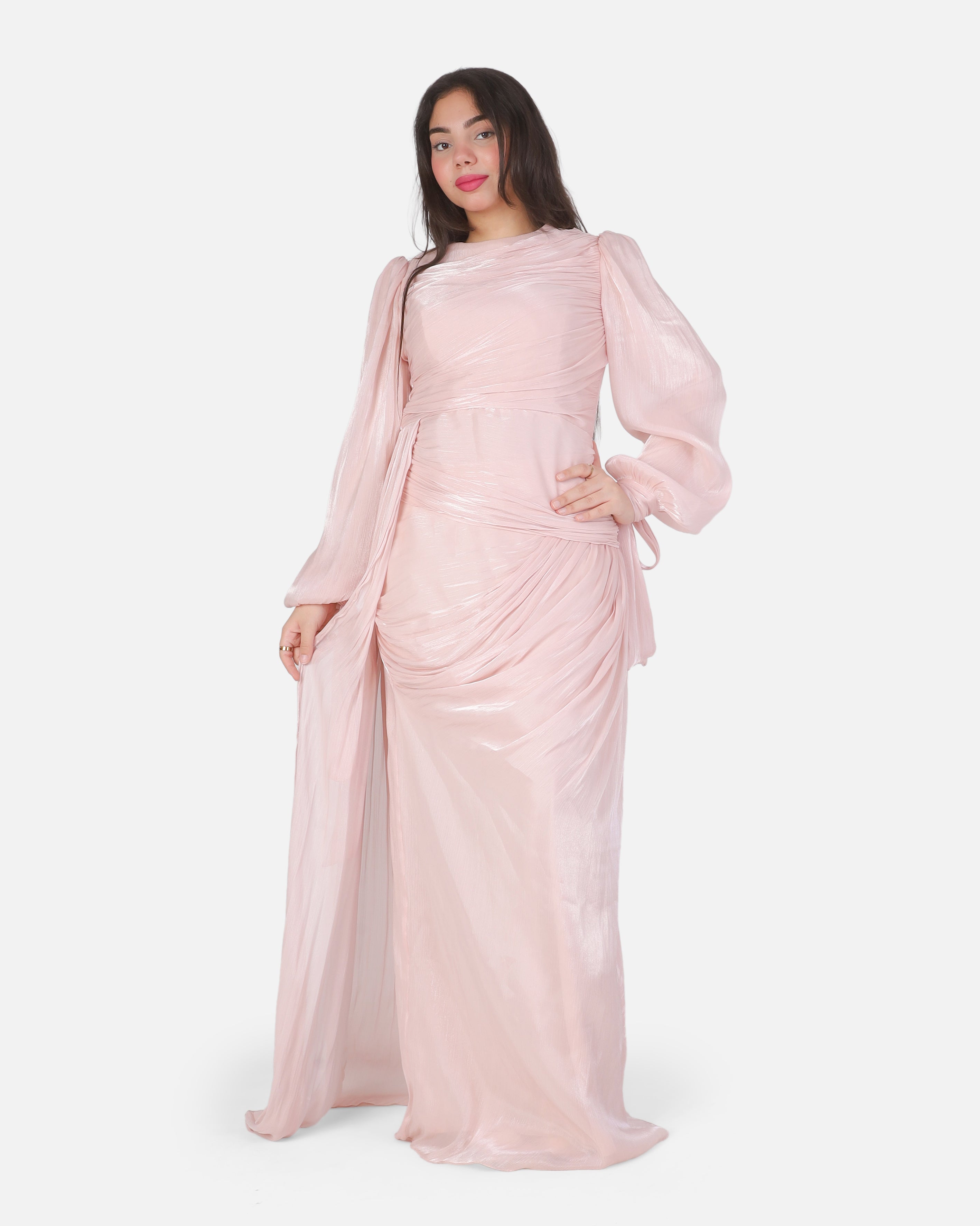 Elegant Evening Dress with Sleeve Tie Detail 7031112/1