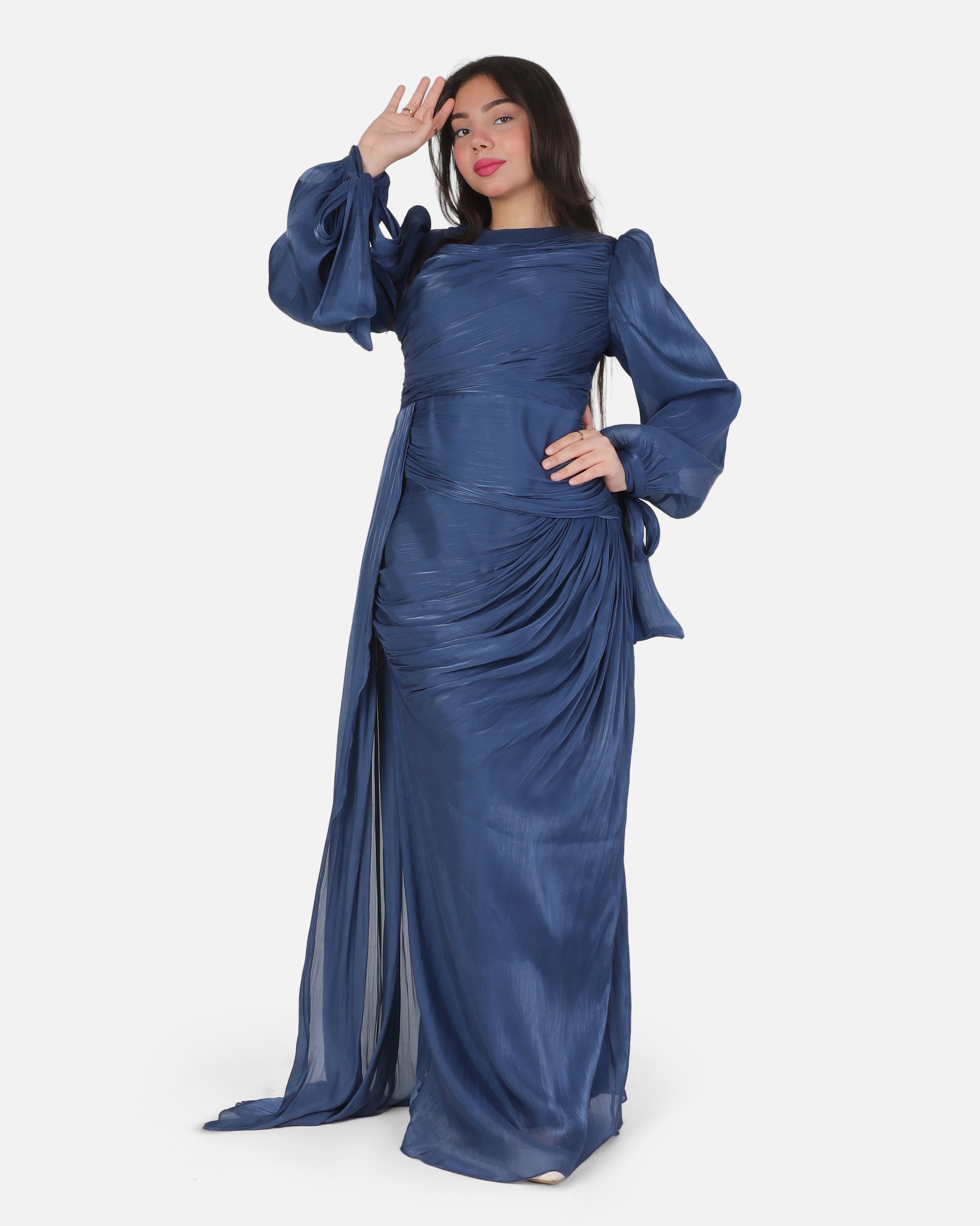 Elegant Evening Dress with Sleeve Tie Detail 7031112/1
