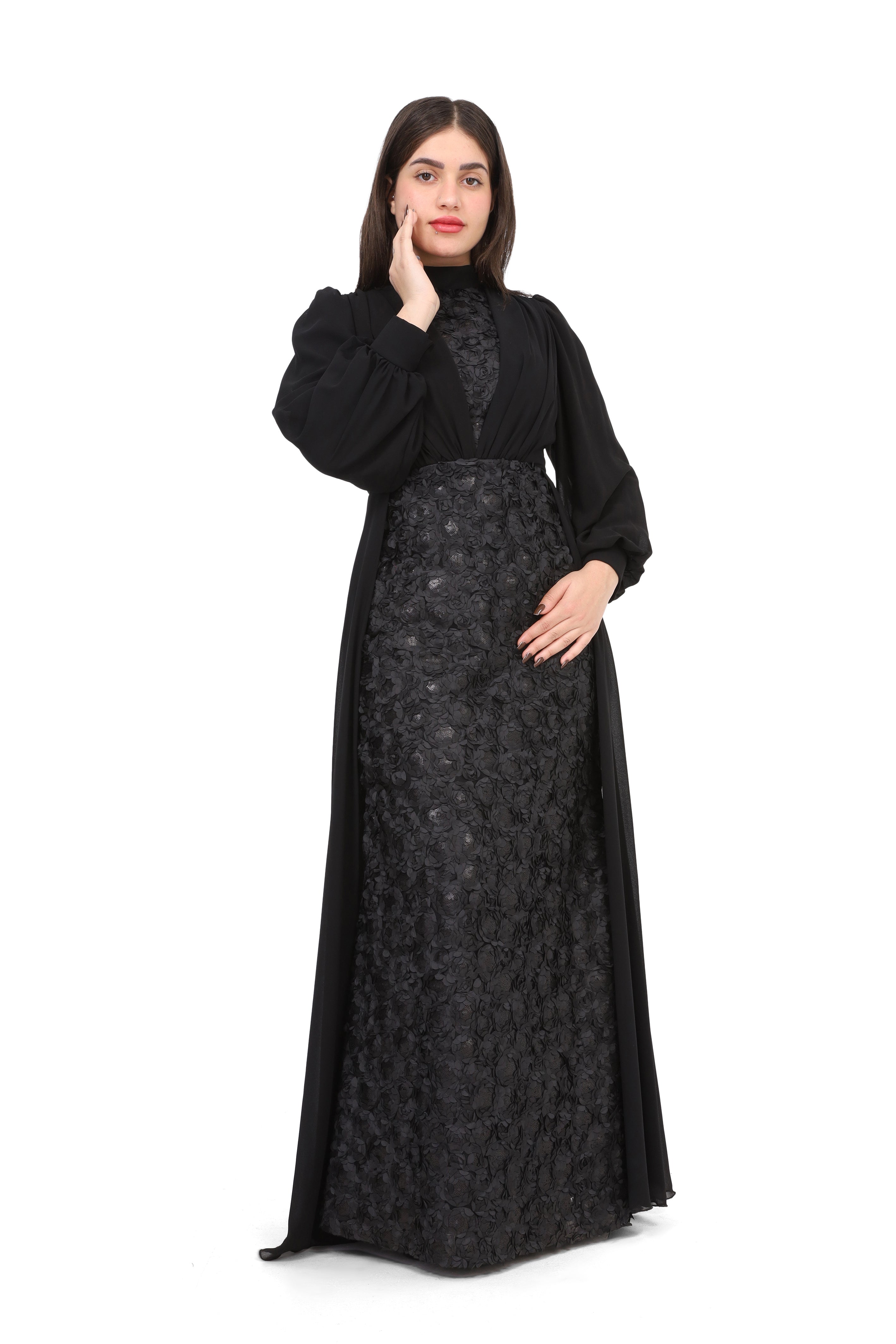 Floral Textured Evening Dress 7031170/2