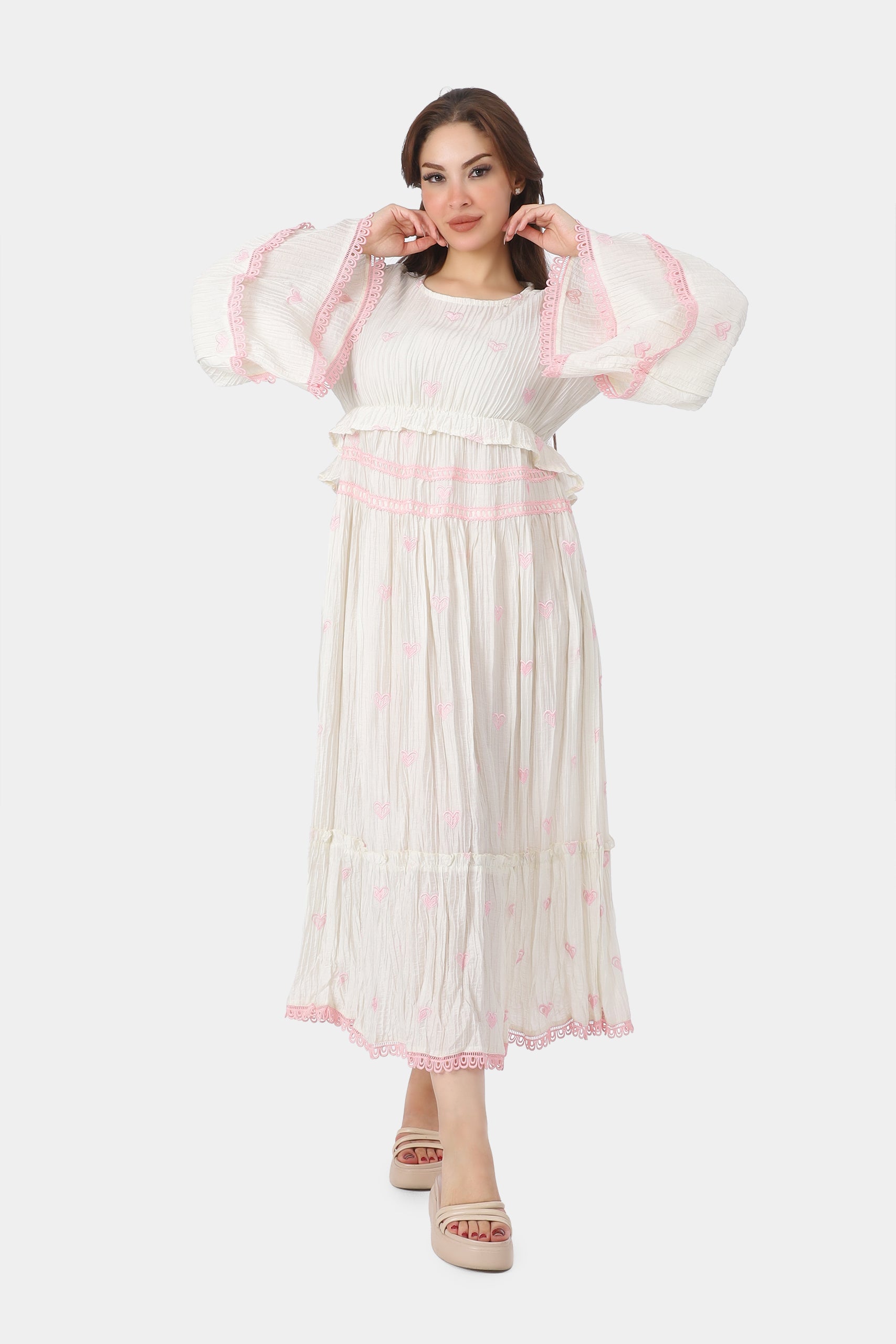 Embroidered Heart Maxi Dress 703716