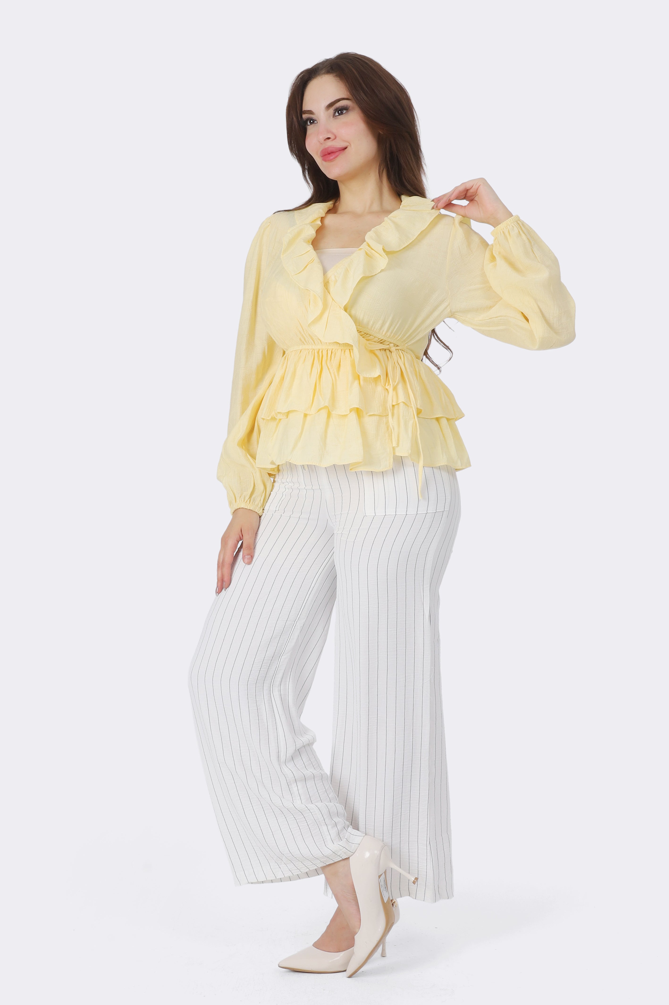 Chic Pinstripe Comfort Pants 698400