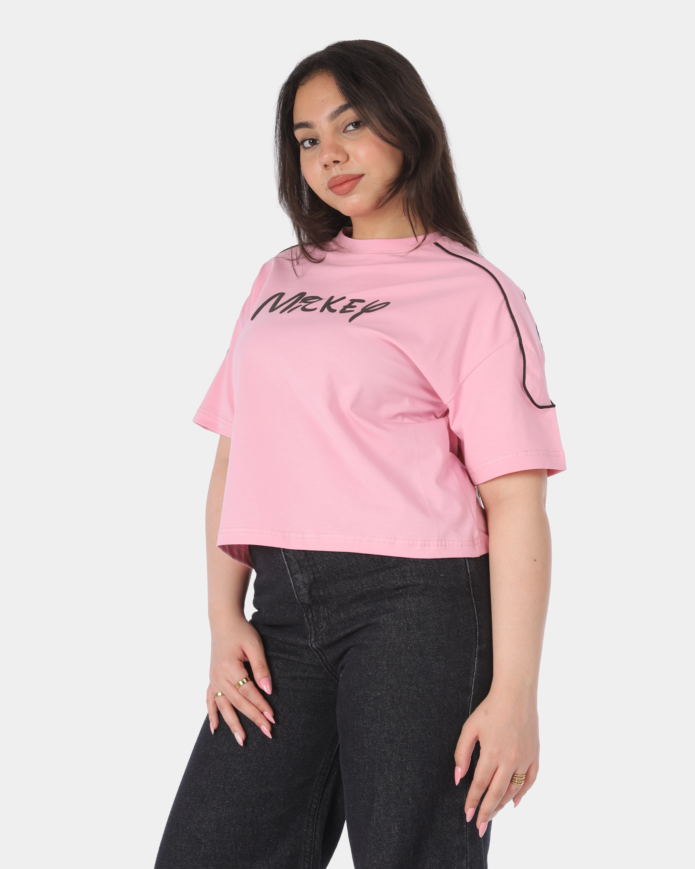 Half Sleeve T-Shirt with Mickey Mouse Back Print 2059S323