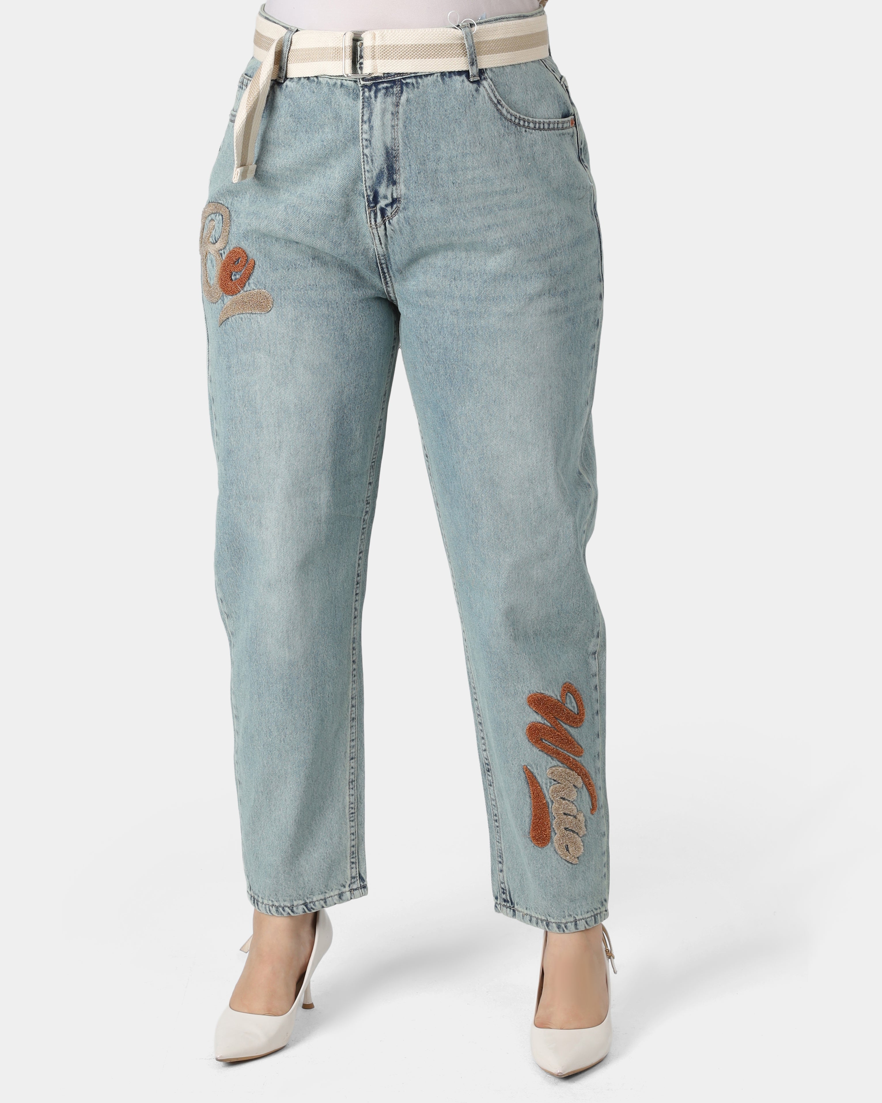 Boyfriend Relaxed Fit Casual Denim Pants 77311481