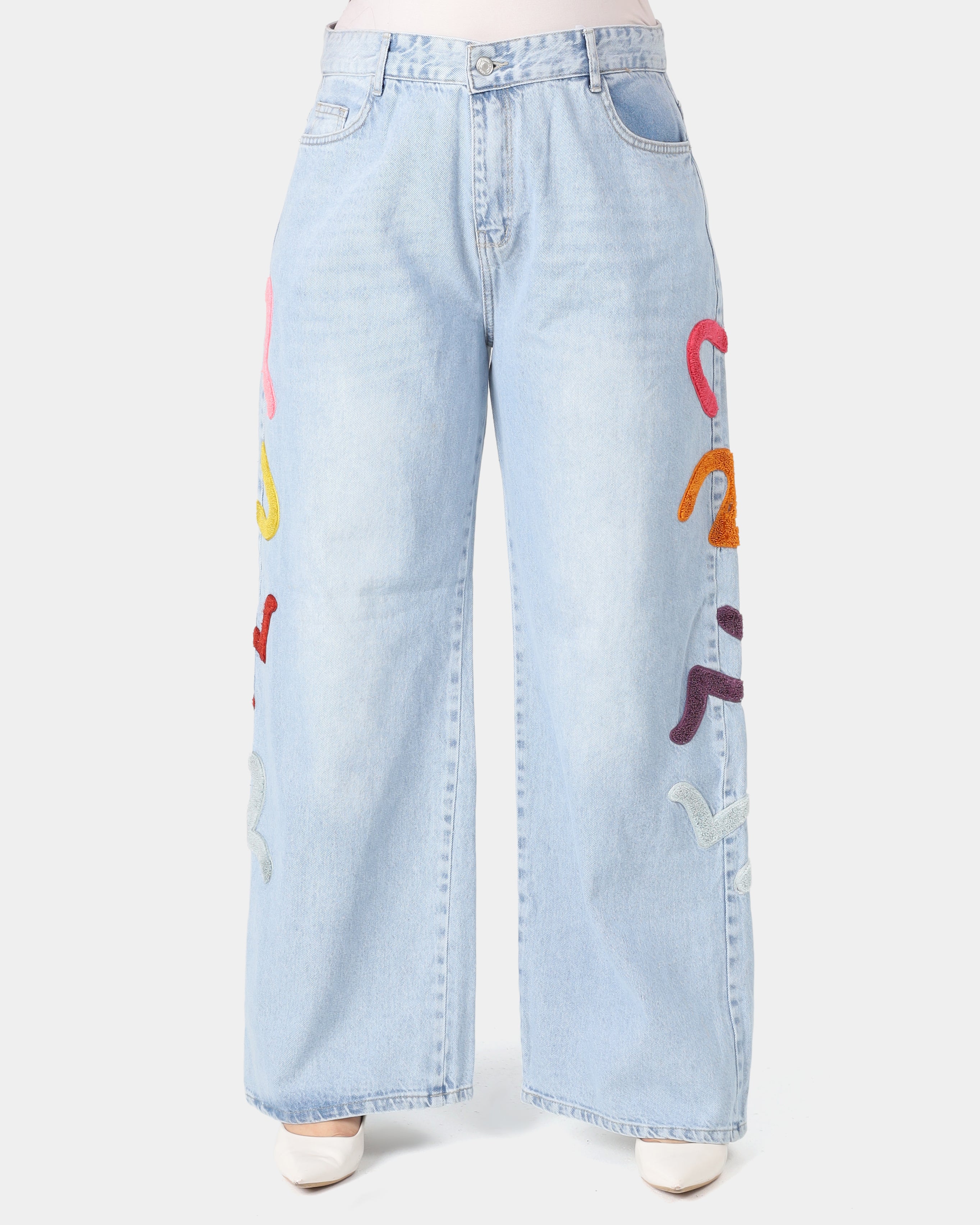 Wide Leg Denim Jeans 77311487