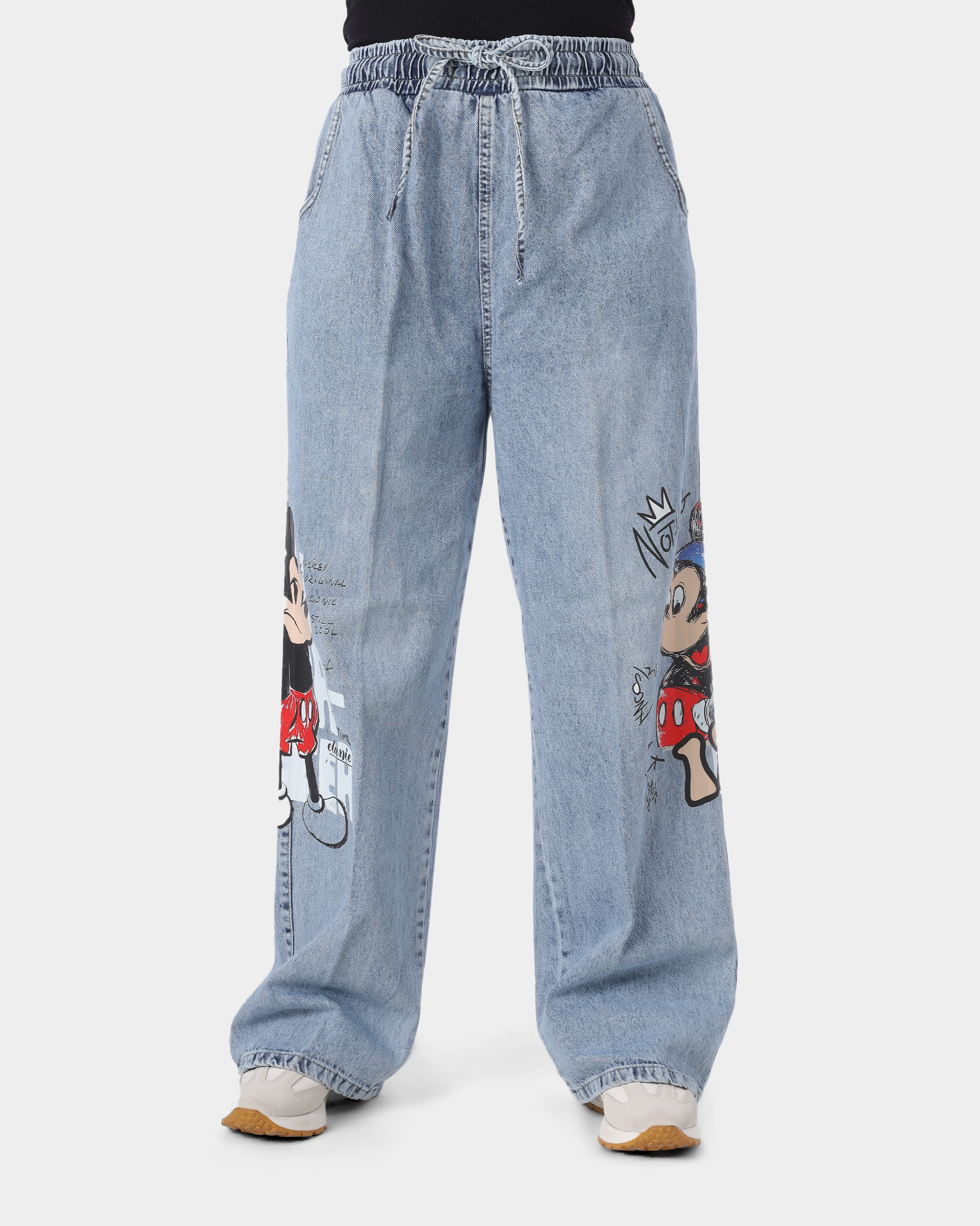 Mickey Mouse Graphic Print Denim Jeans 77311605