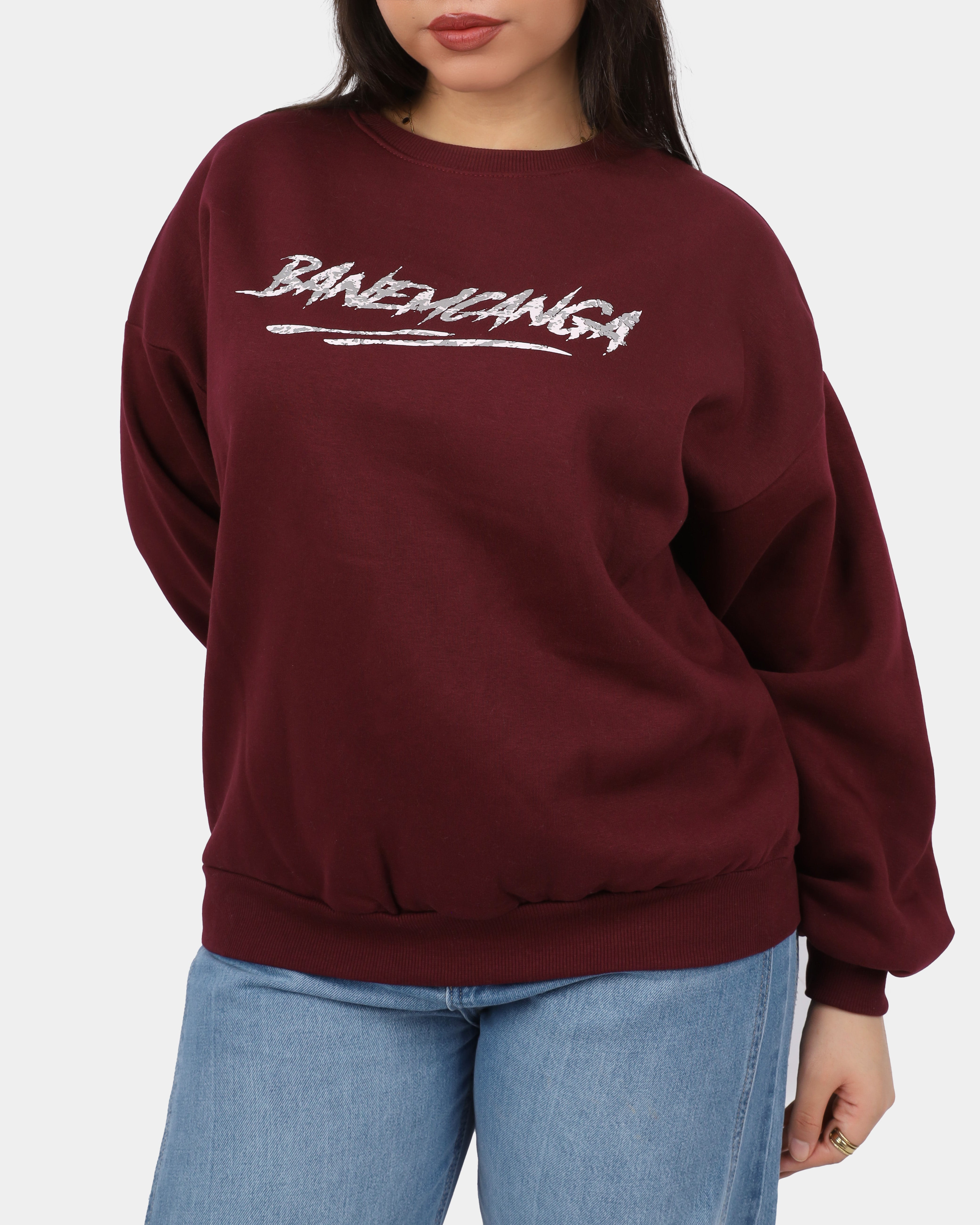 Sweatshirt with Back Denim Patch w1700W221