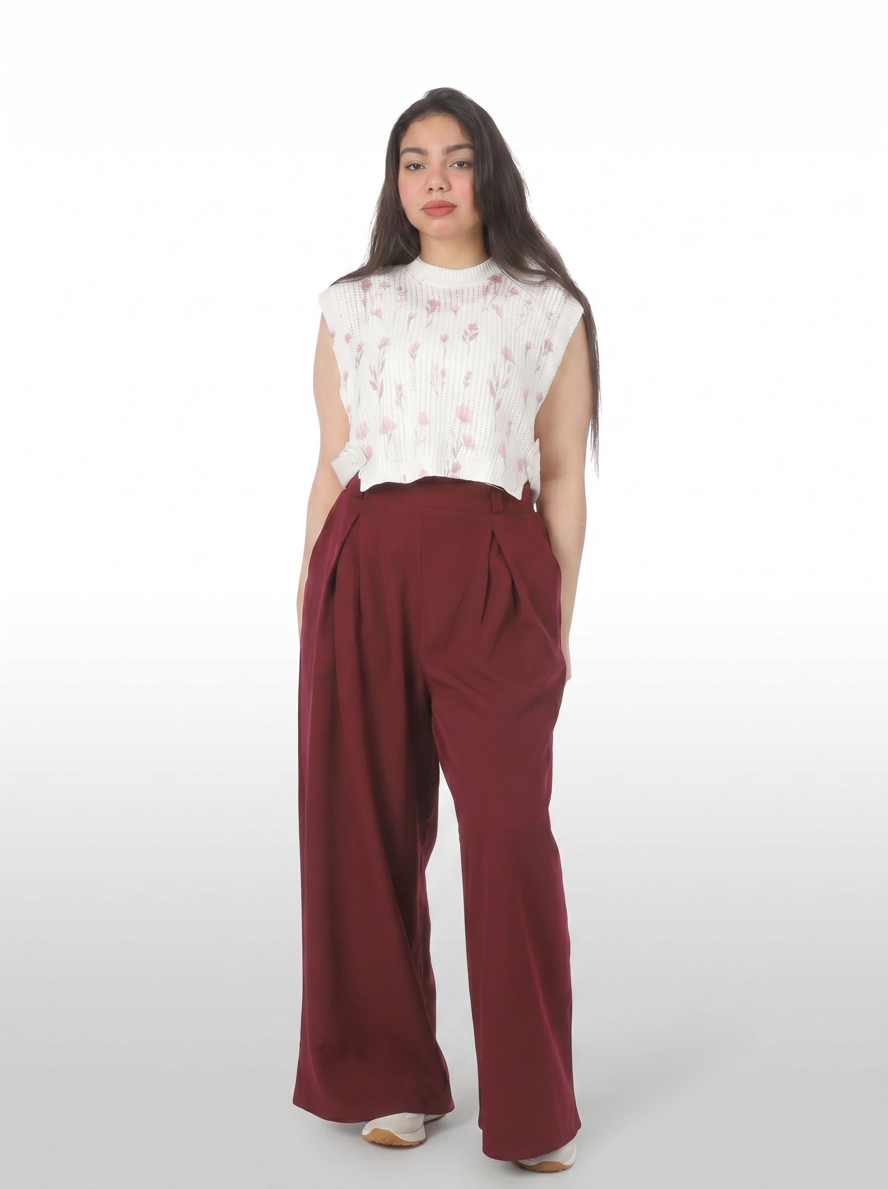 Chic Formal Belted Palazzo Pants 744571