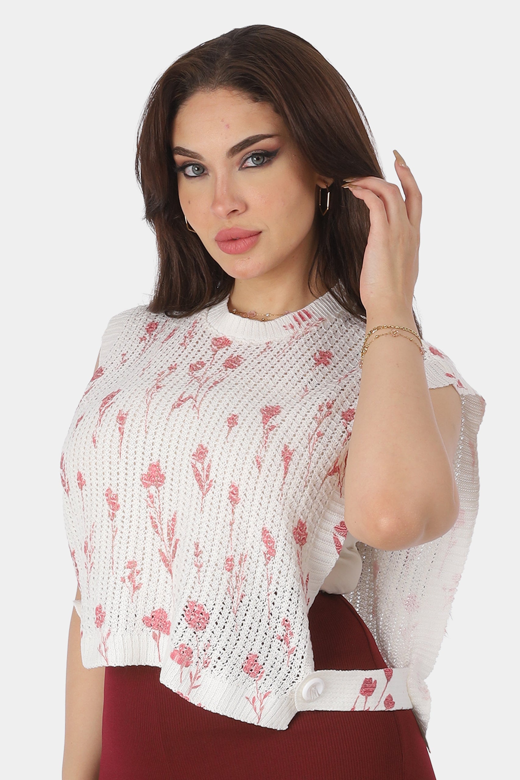 Floral Knit Sleeveless Vest Top 8301002