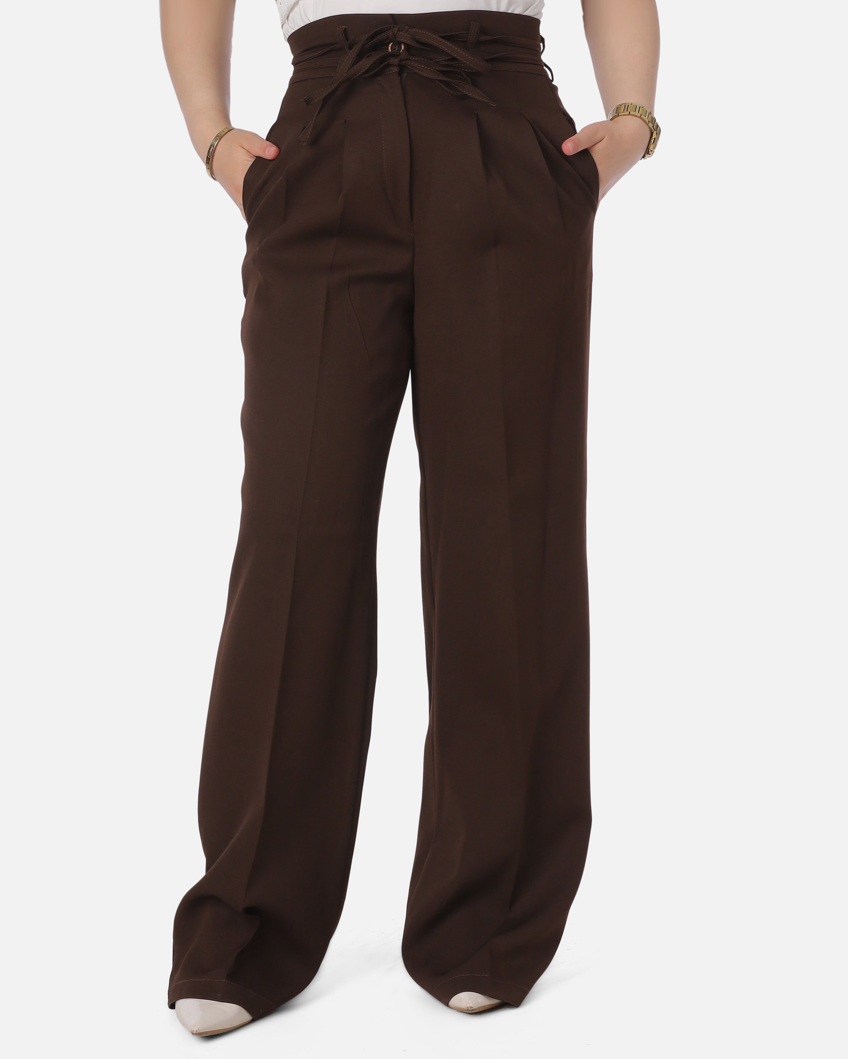 Classic Double Tie-Waist Trousers 895177