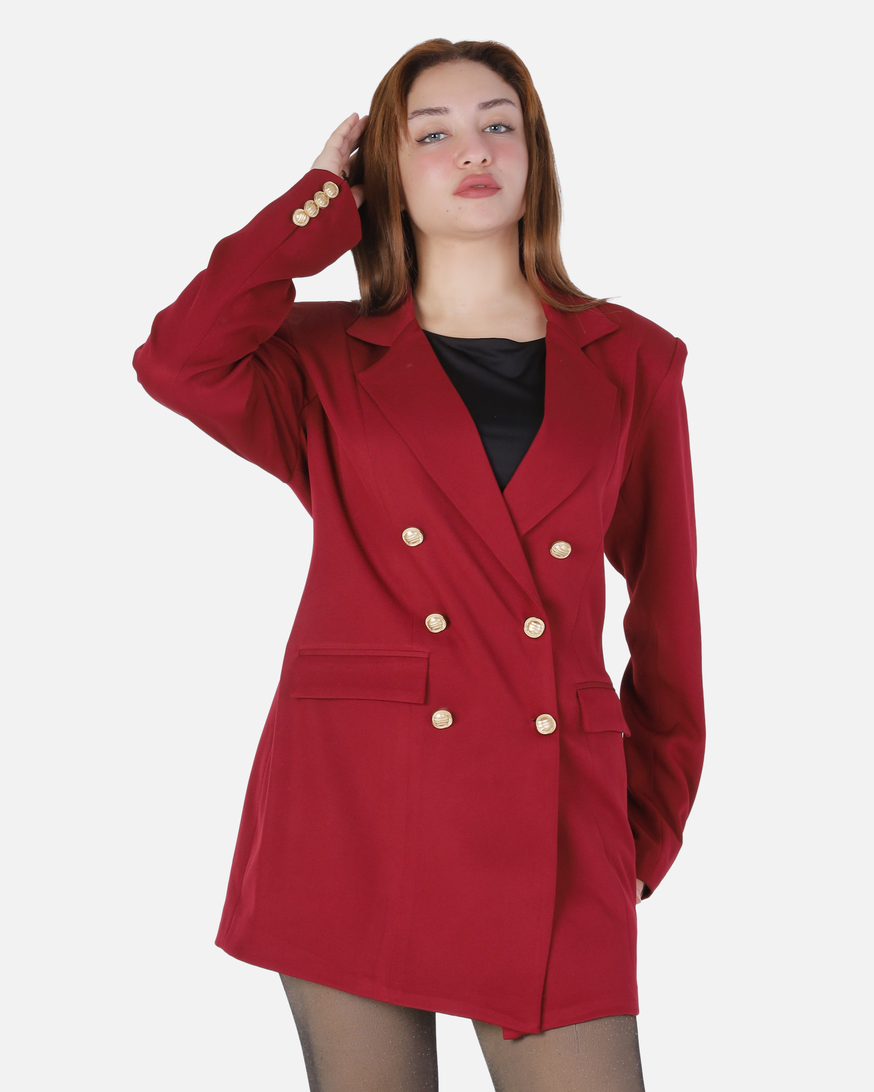Long Double-Breasted Blazer 904503