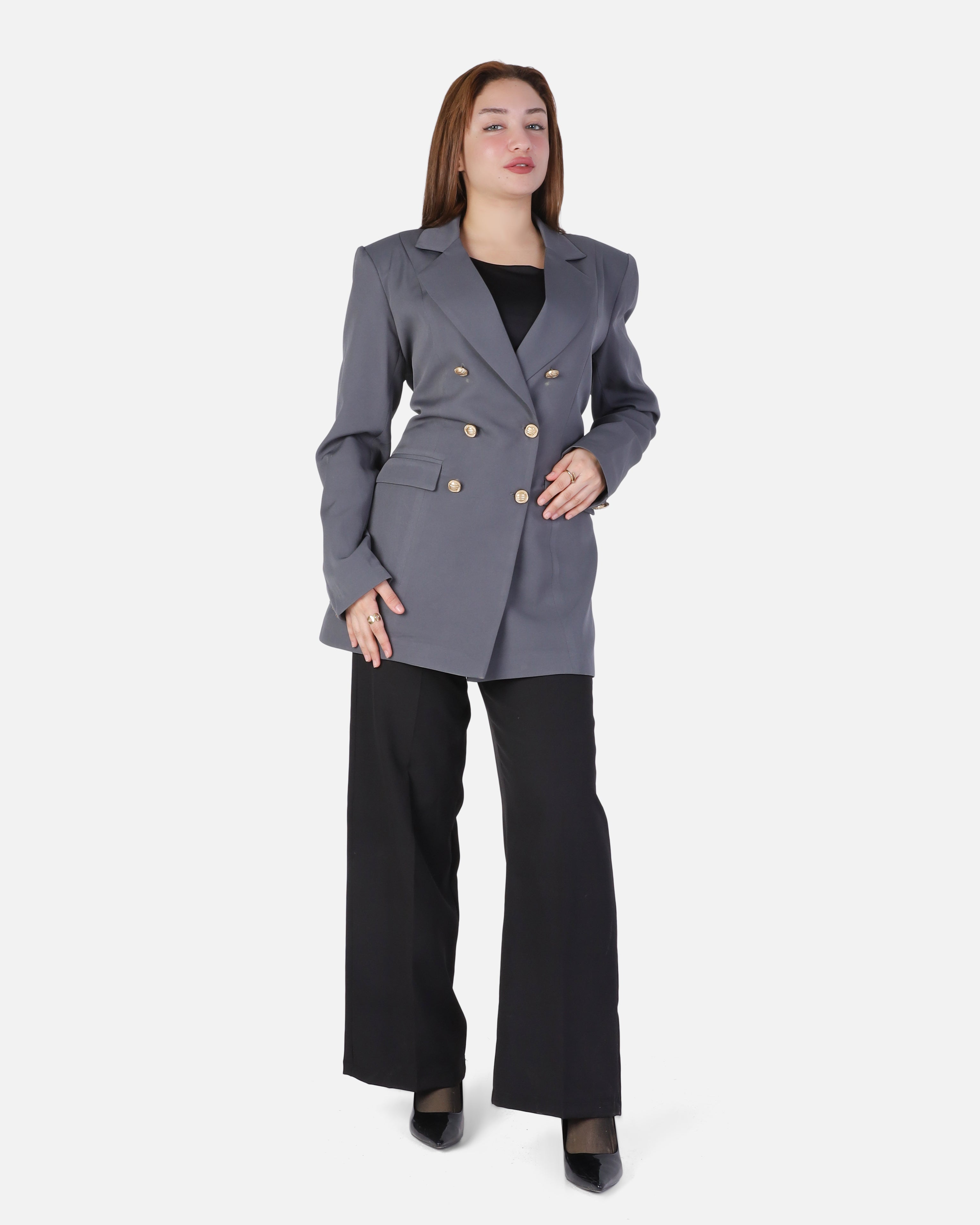 Long Double-Breasted Blazer 904503