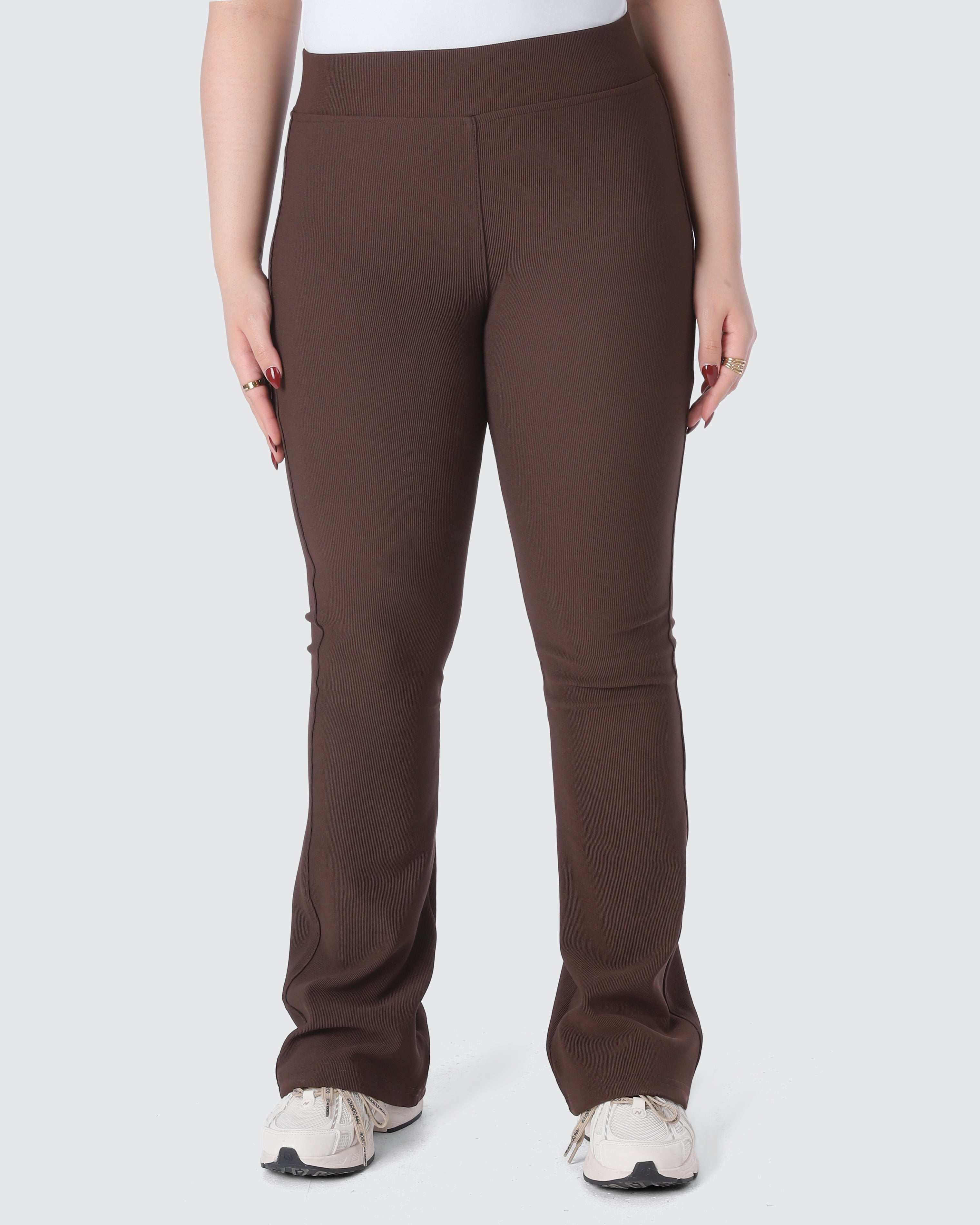 Wide Leg Flared Fabric Pants 920145