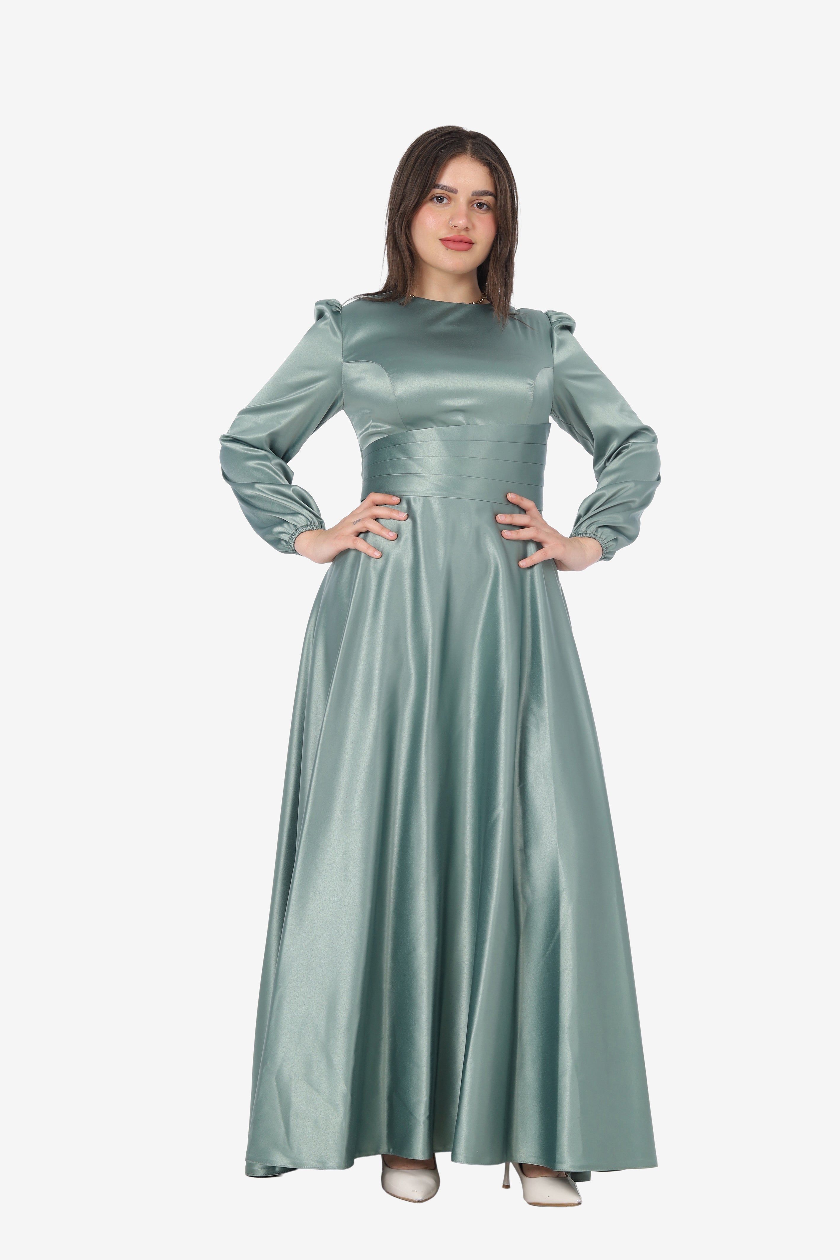 Simple Satin Evening Dress 9411004