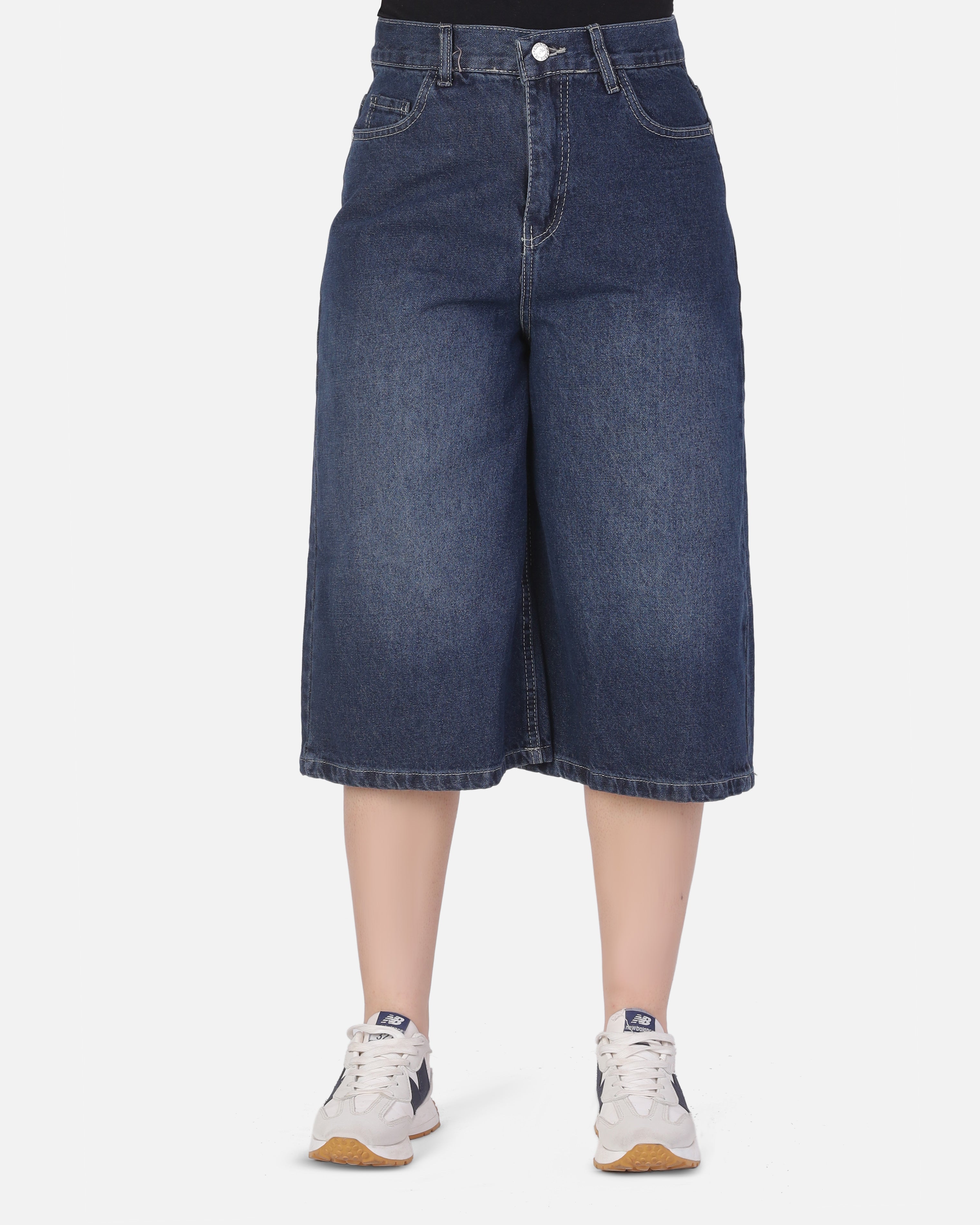 Knee-Length Denim Shorts 9520119