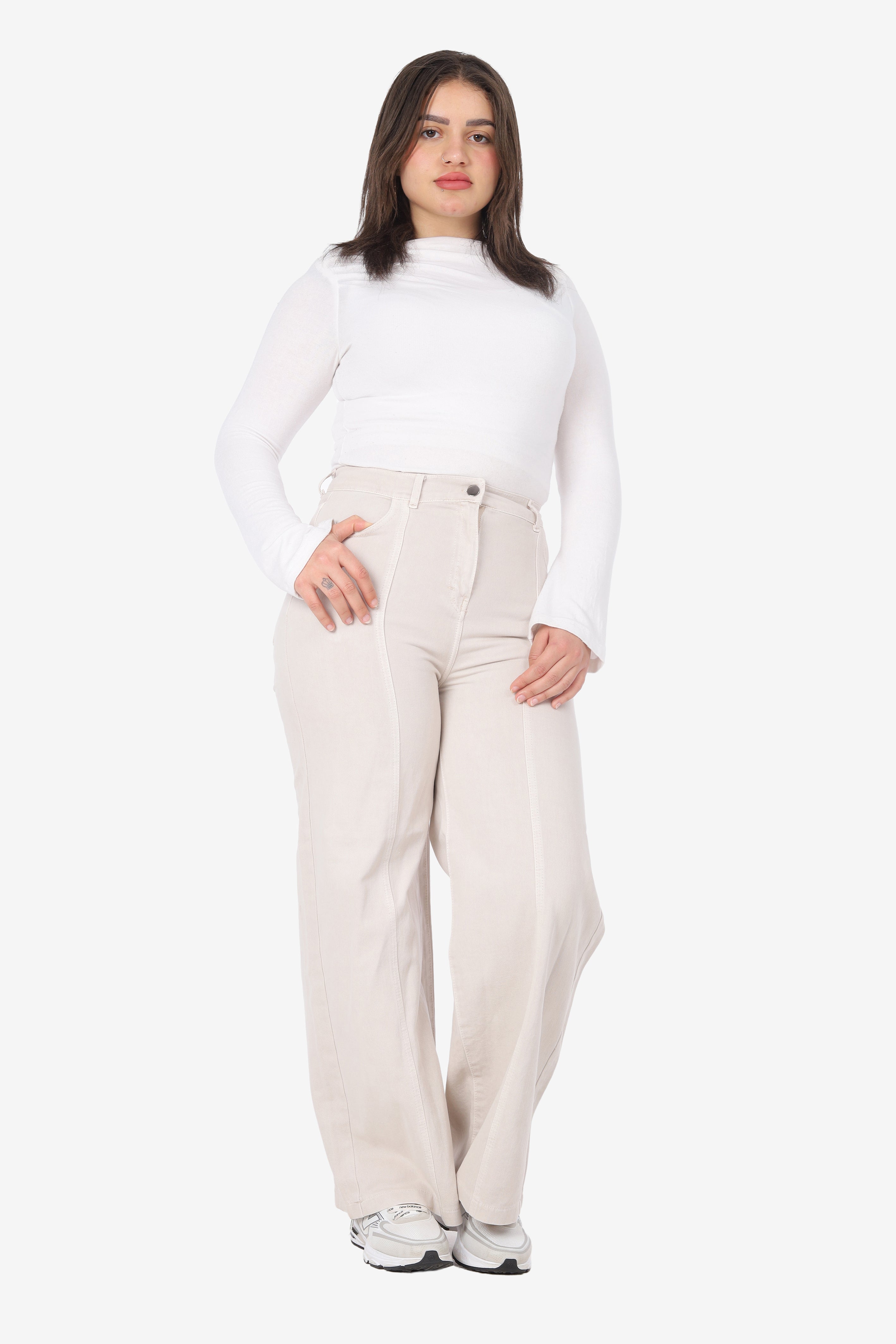 Trendy Wide-Leg Denim Jeans 954108