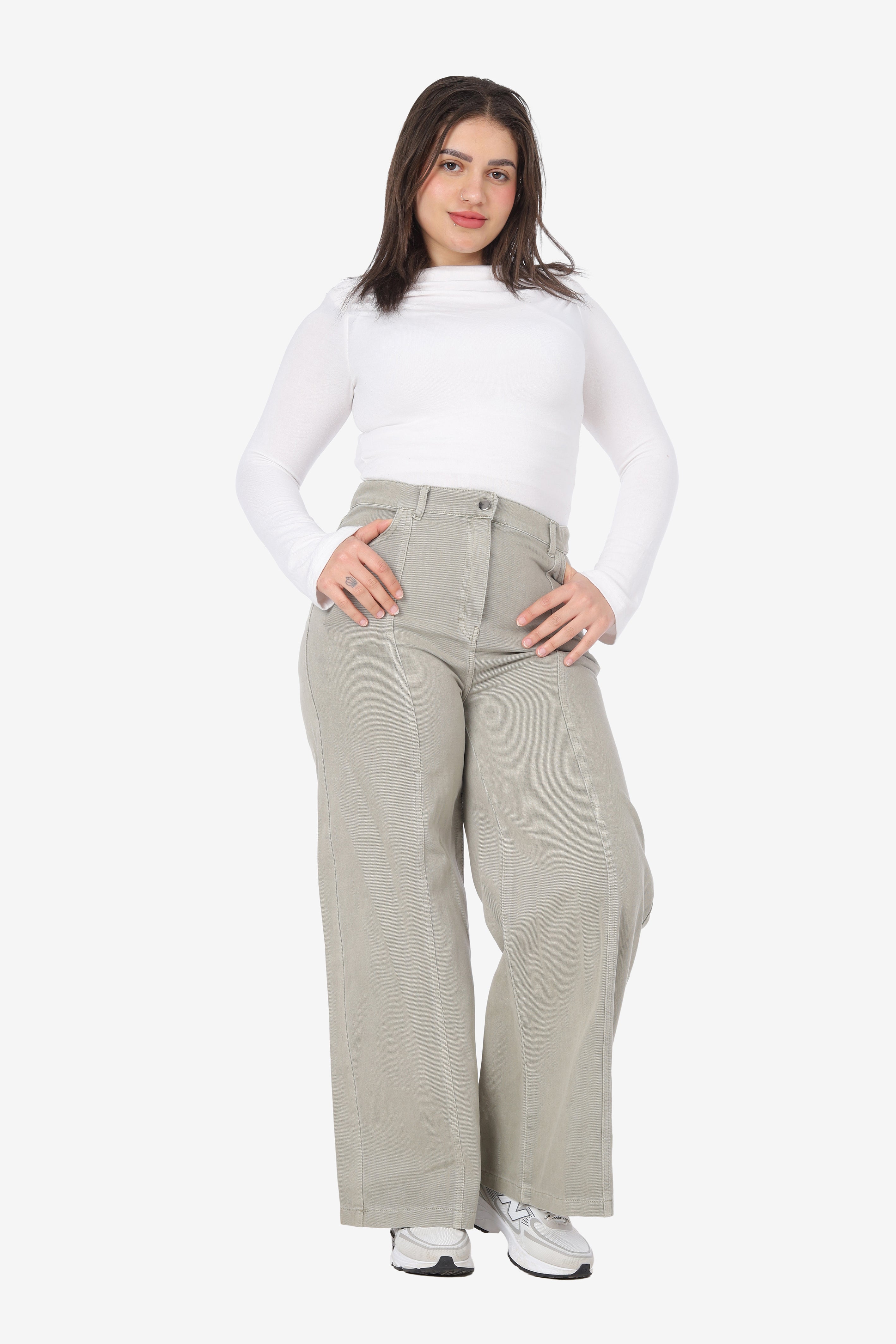 Trendy Wide-Leg Denim Jeans 954108