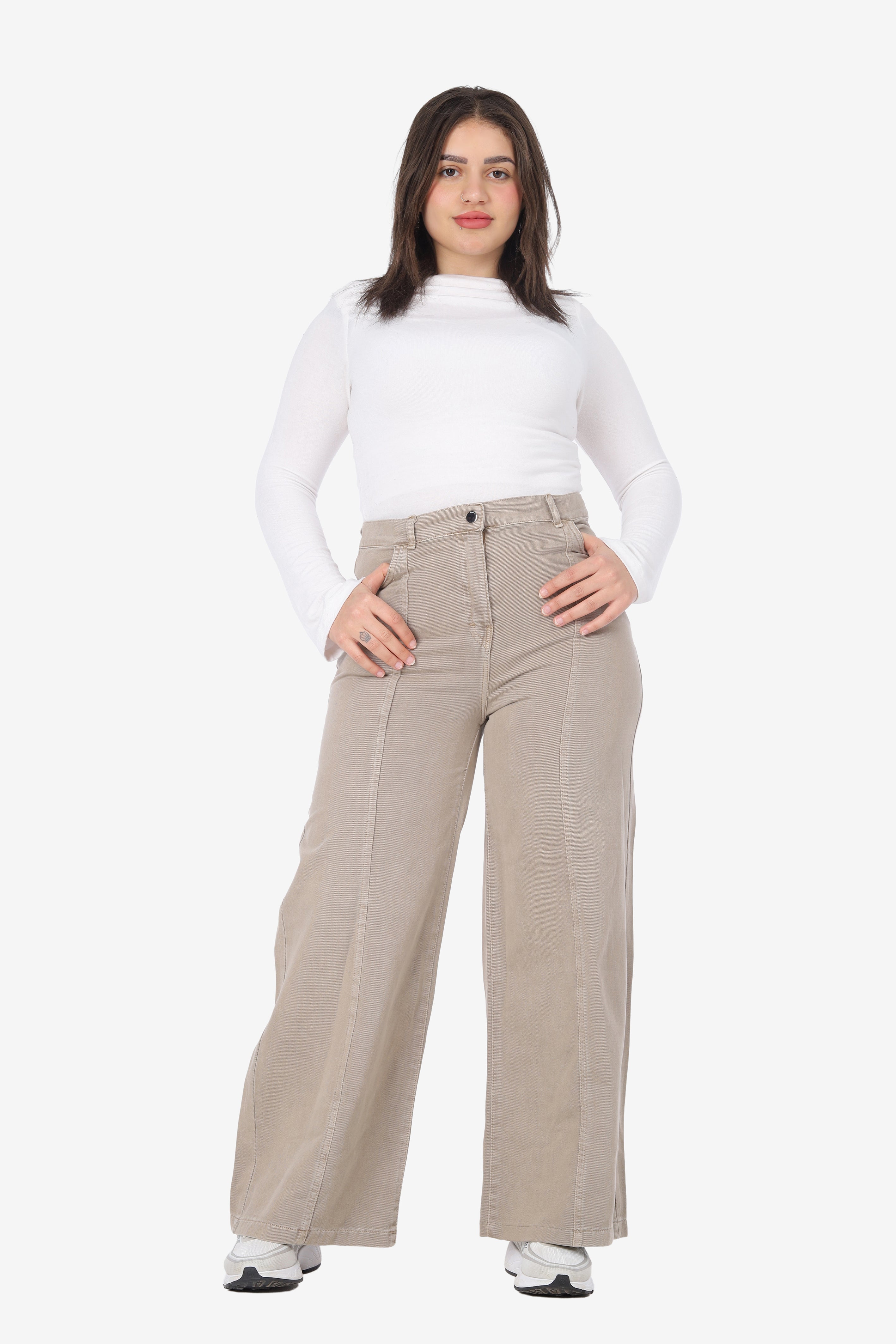 Trendy Wide-Leg Denim Jeans 954108
