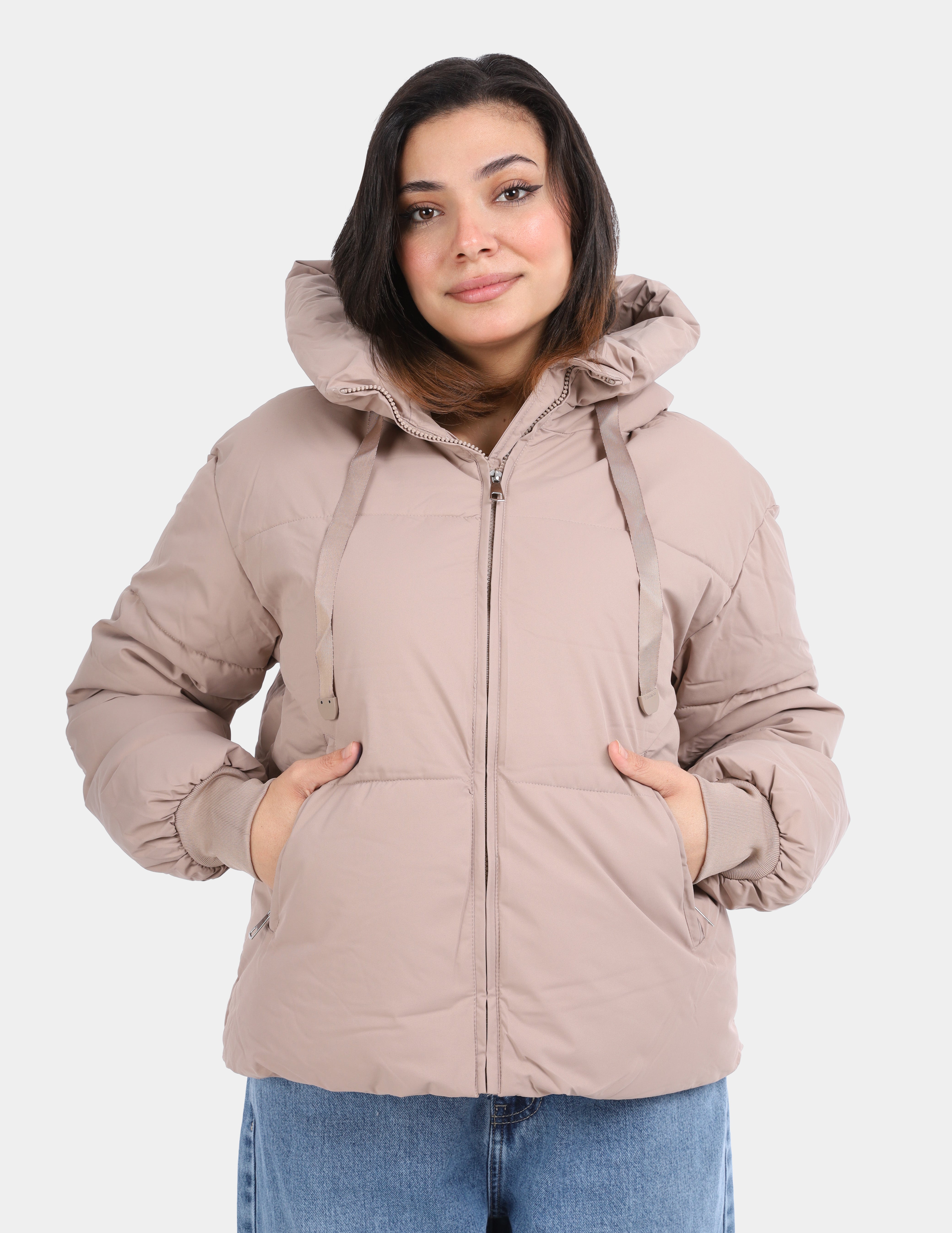 Waterproof Puffer Jacket with Matching Tote Bag w17542589