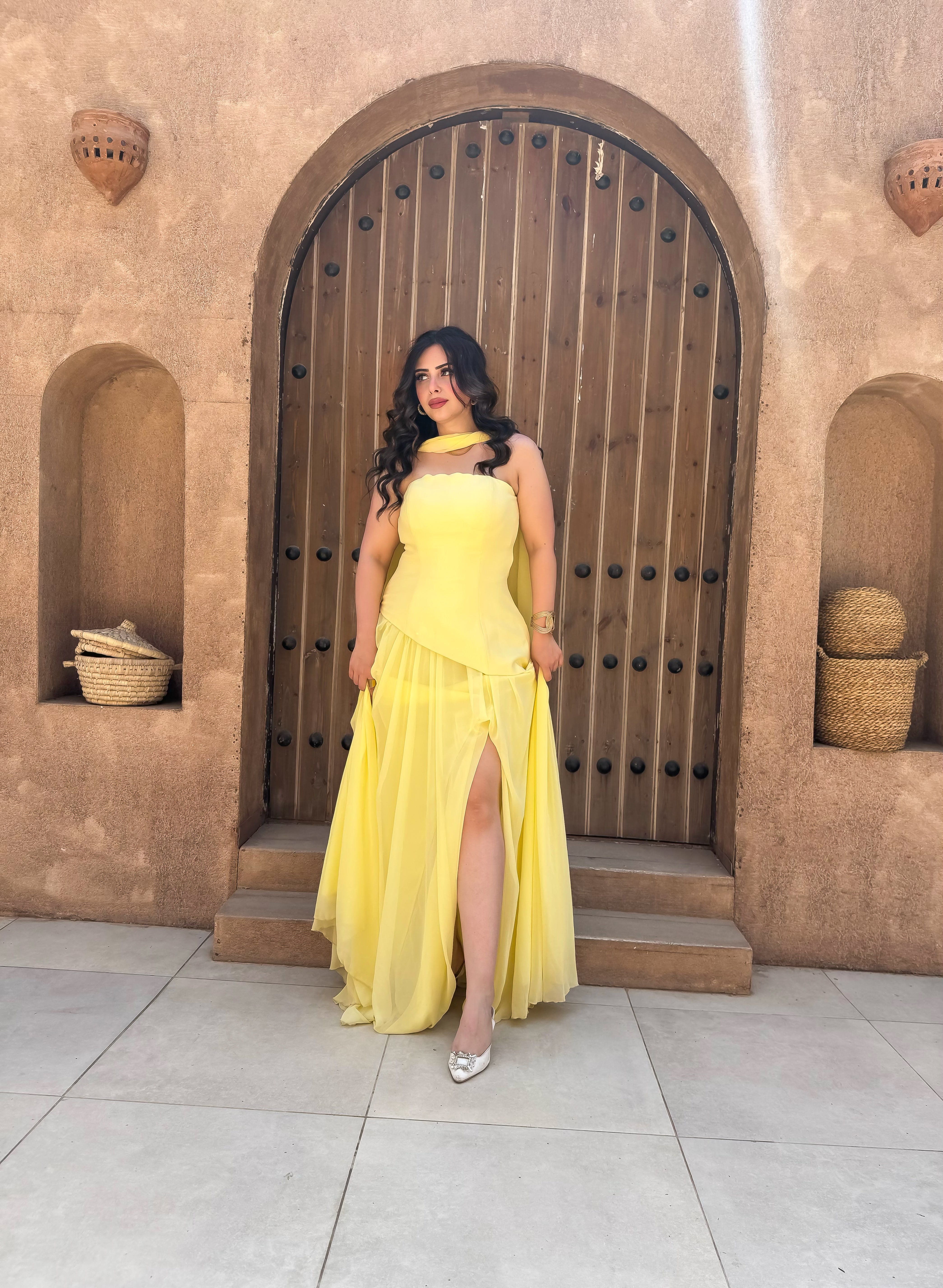 Strapless Evening Dress with Matching Scarf 70311162
