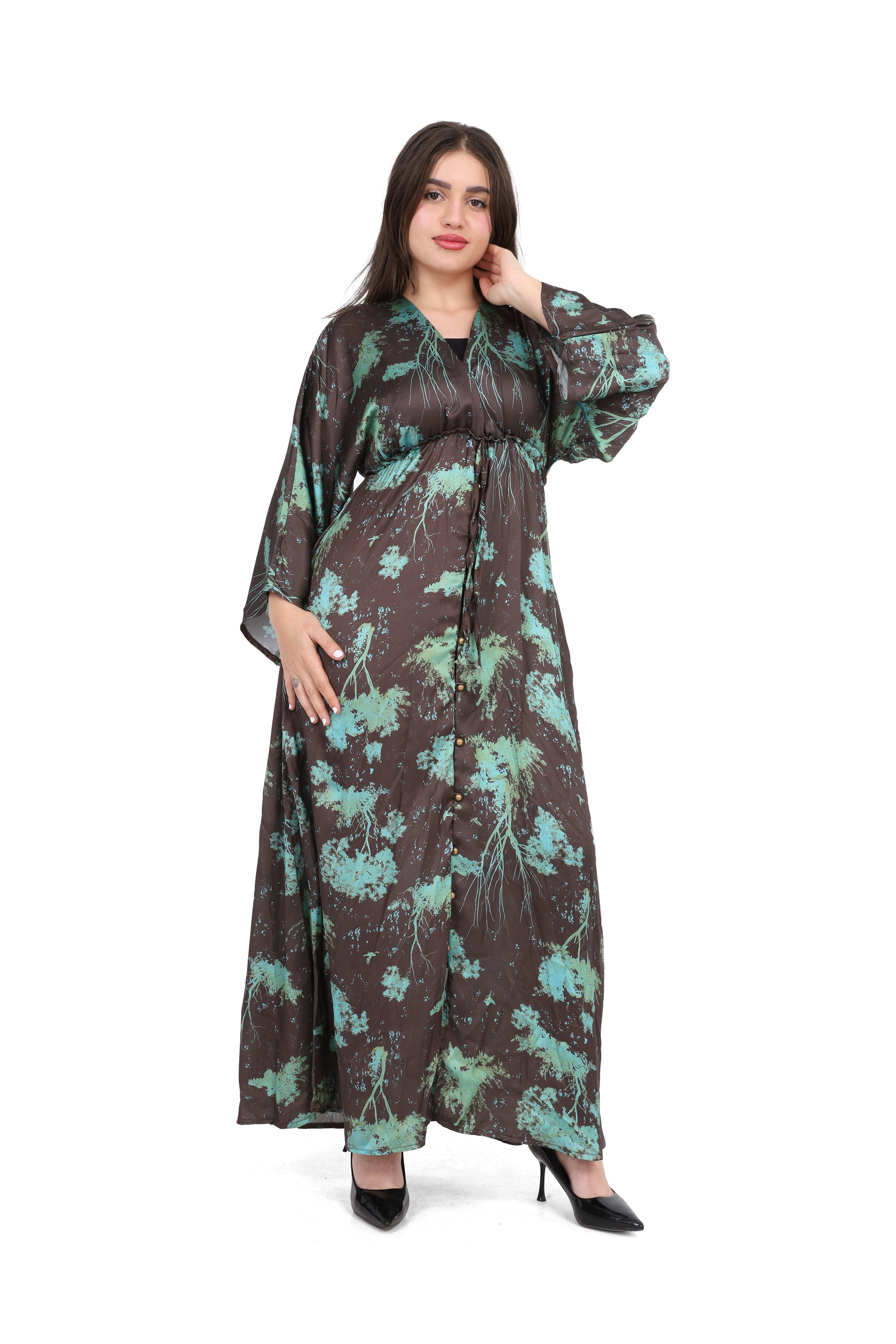 Printed Satin Maxi Dress s15183023/6