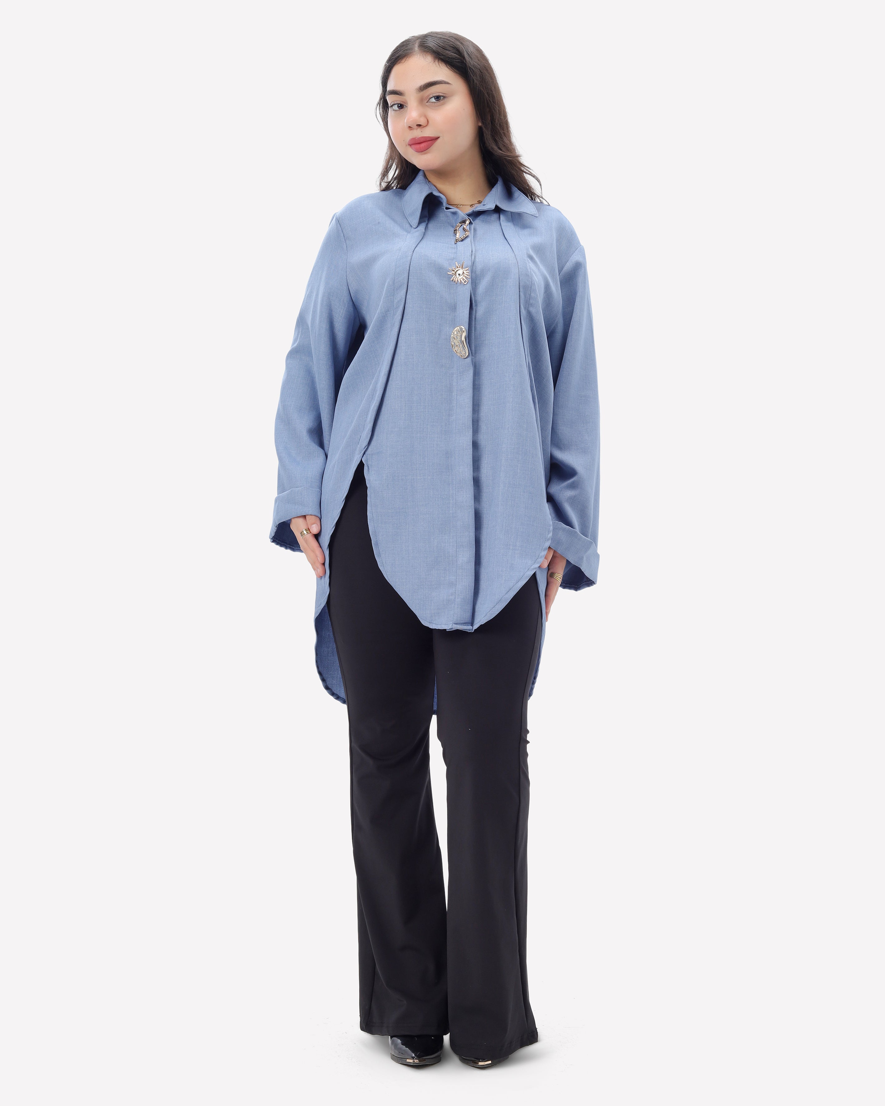 Long Shirt with Decorative Buttons 2000/165/2
