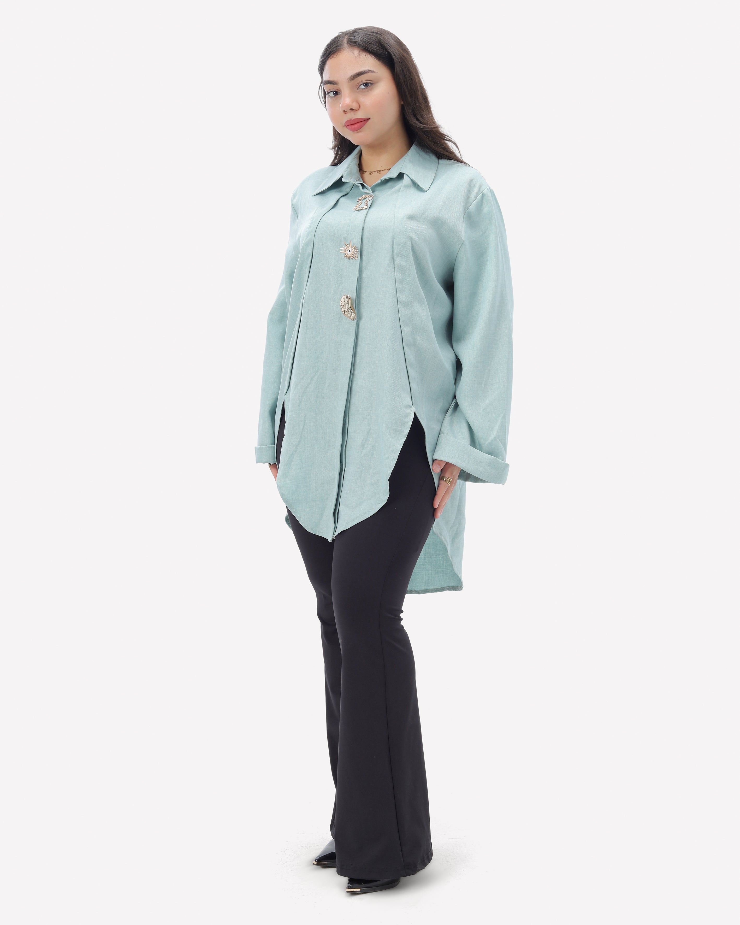Long Shirt with Decorative Buttons 2000/165/2