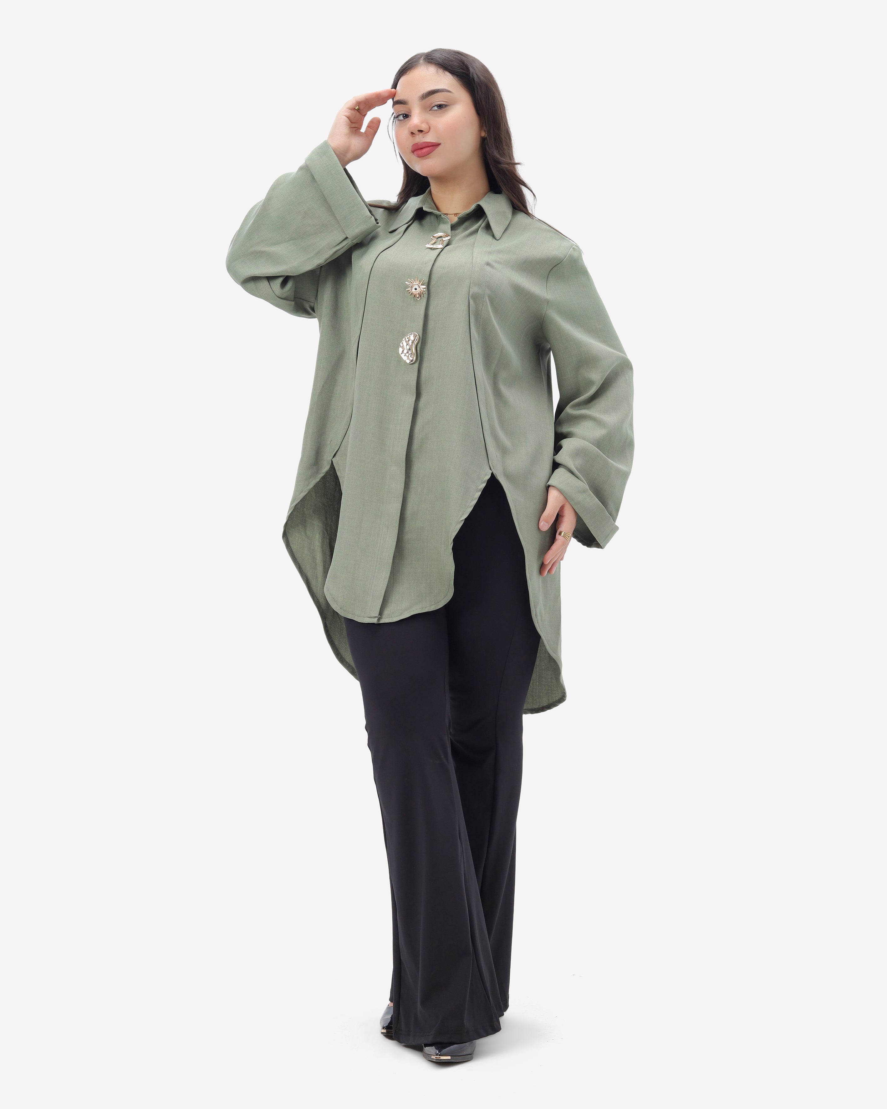 Long Shirt with Decorative Buttons 2000/165/2