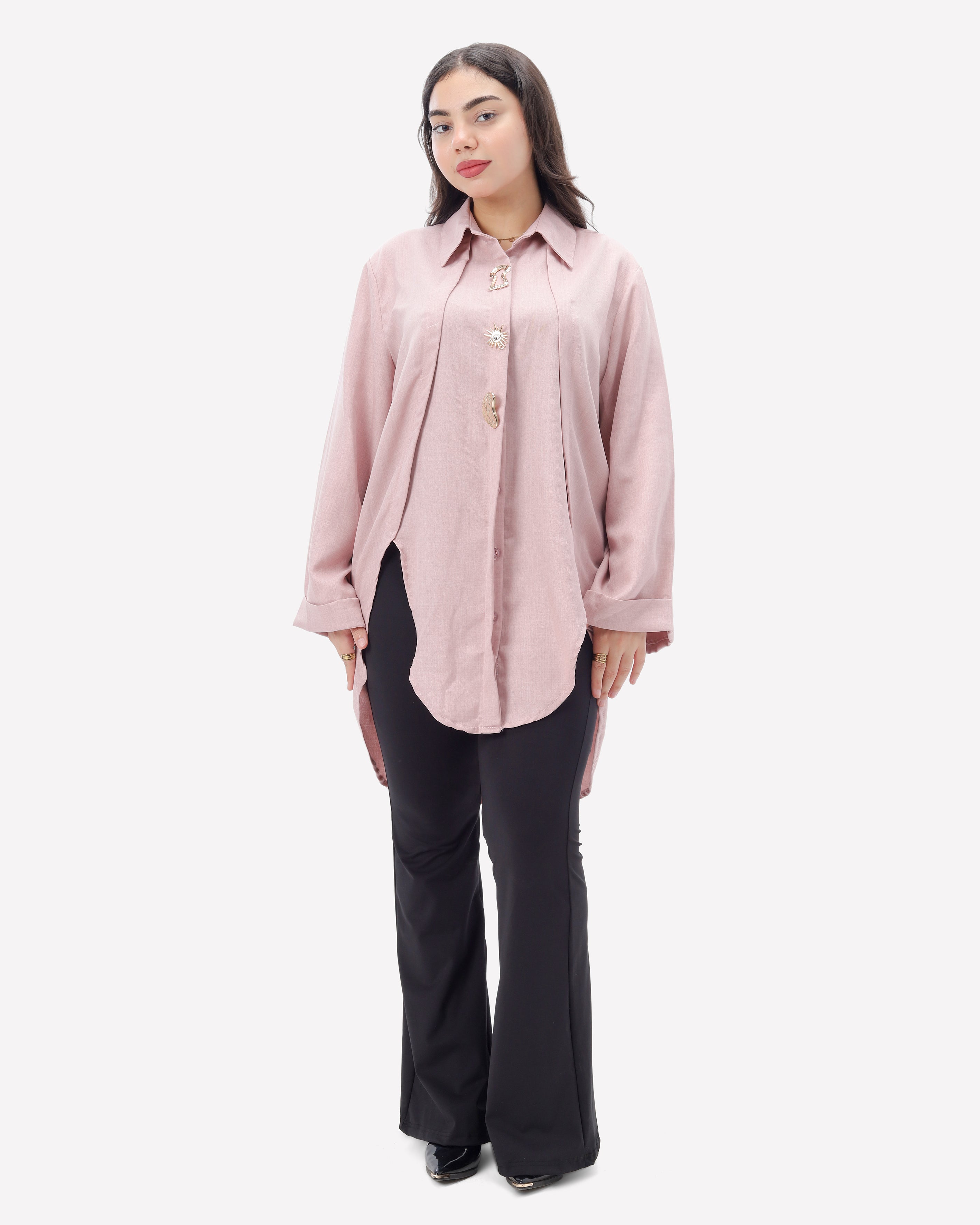 Long Shirt with Decorative Buttons 2000/165/2