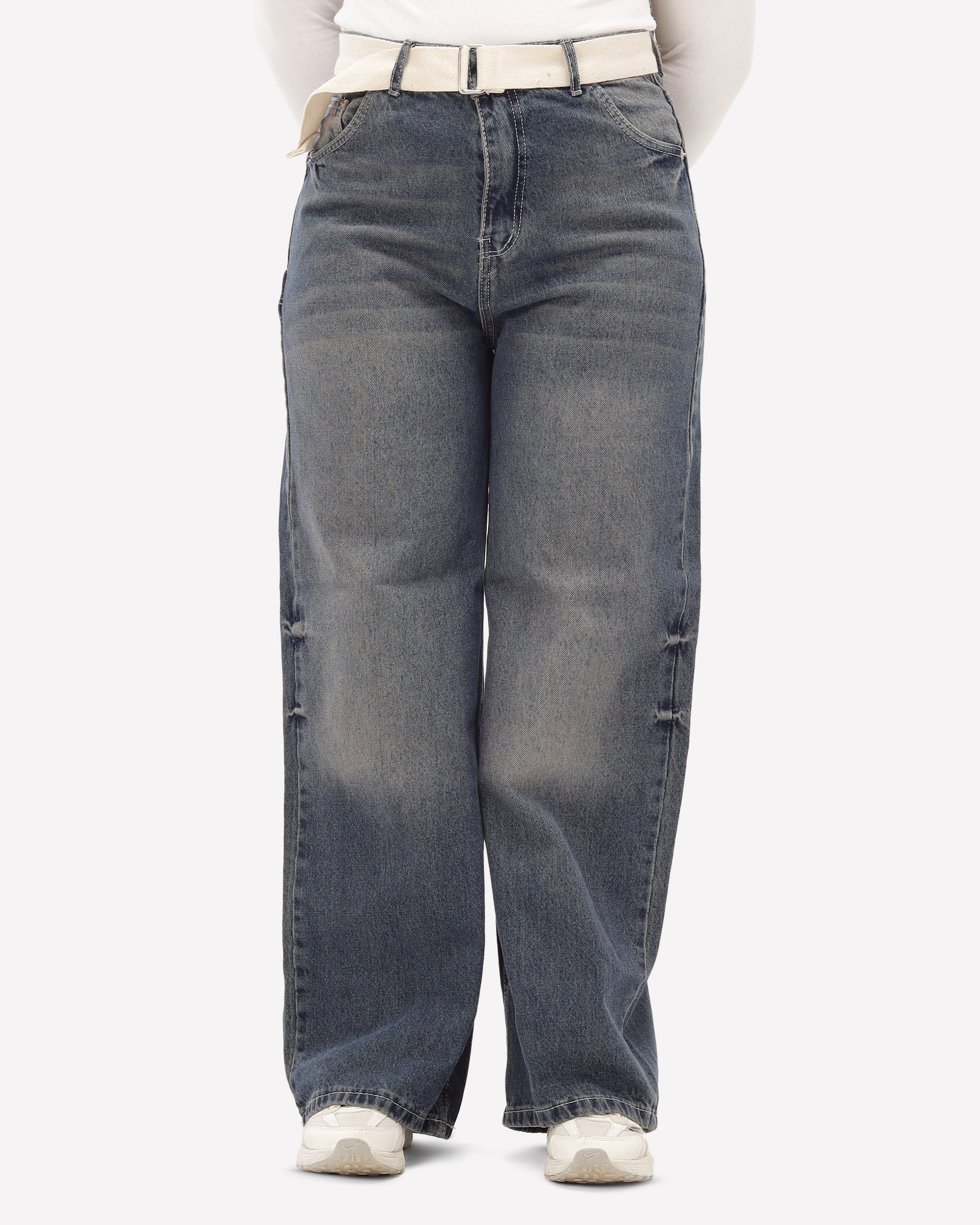 Wide-Leg Belted Jeans 71110609