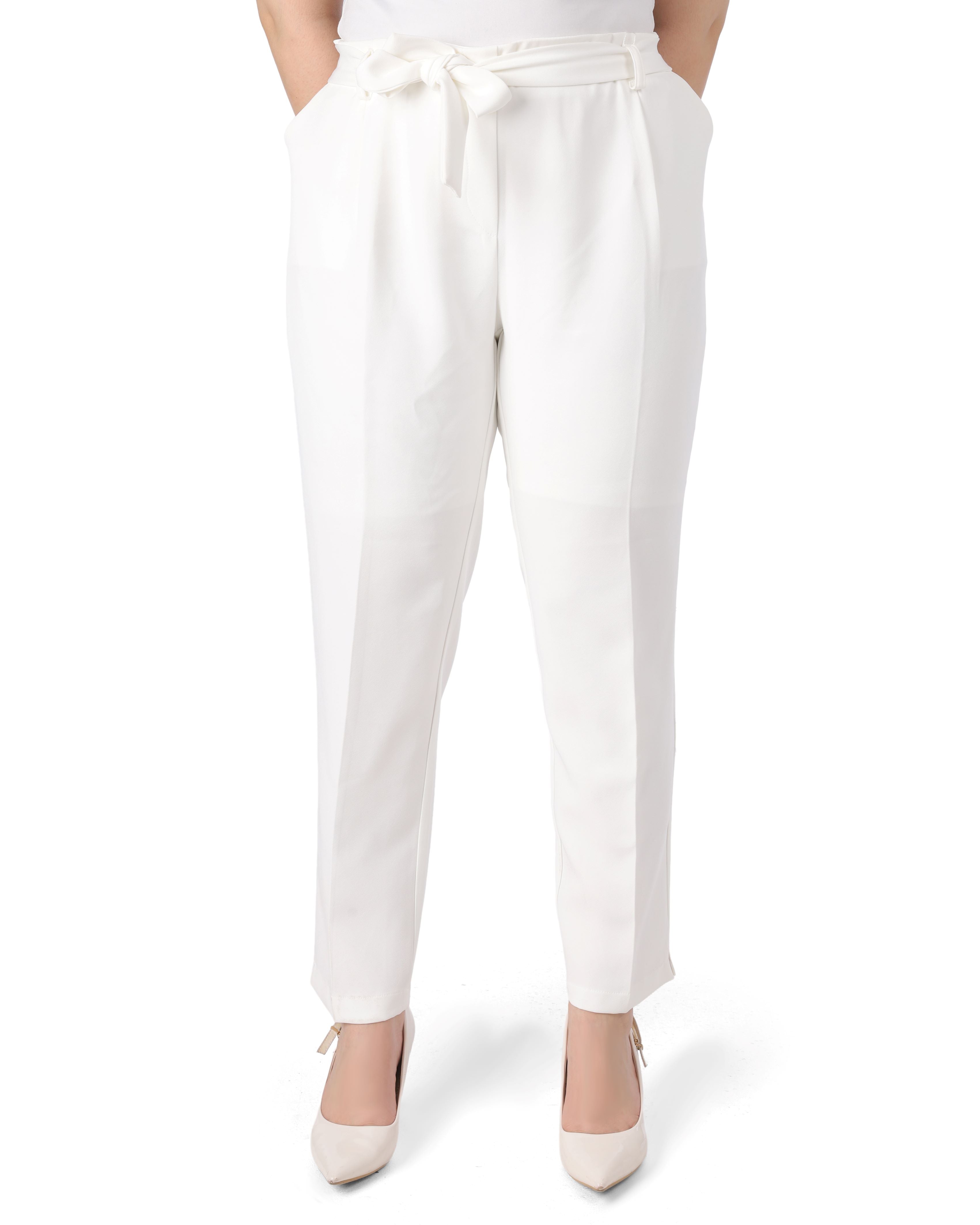 Tie-Waist Formal Trousers 2092112