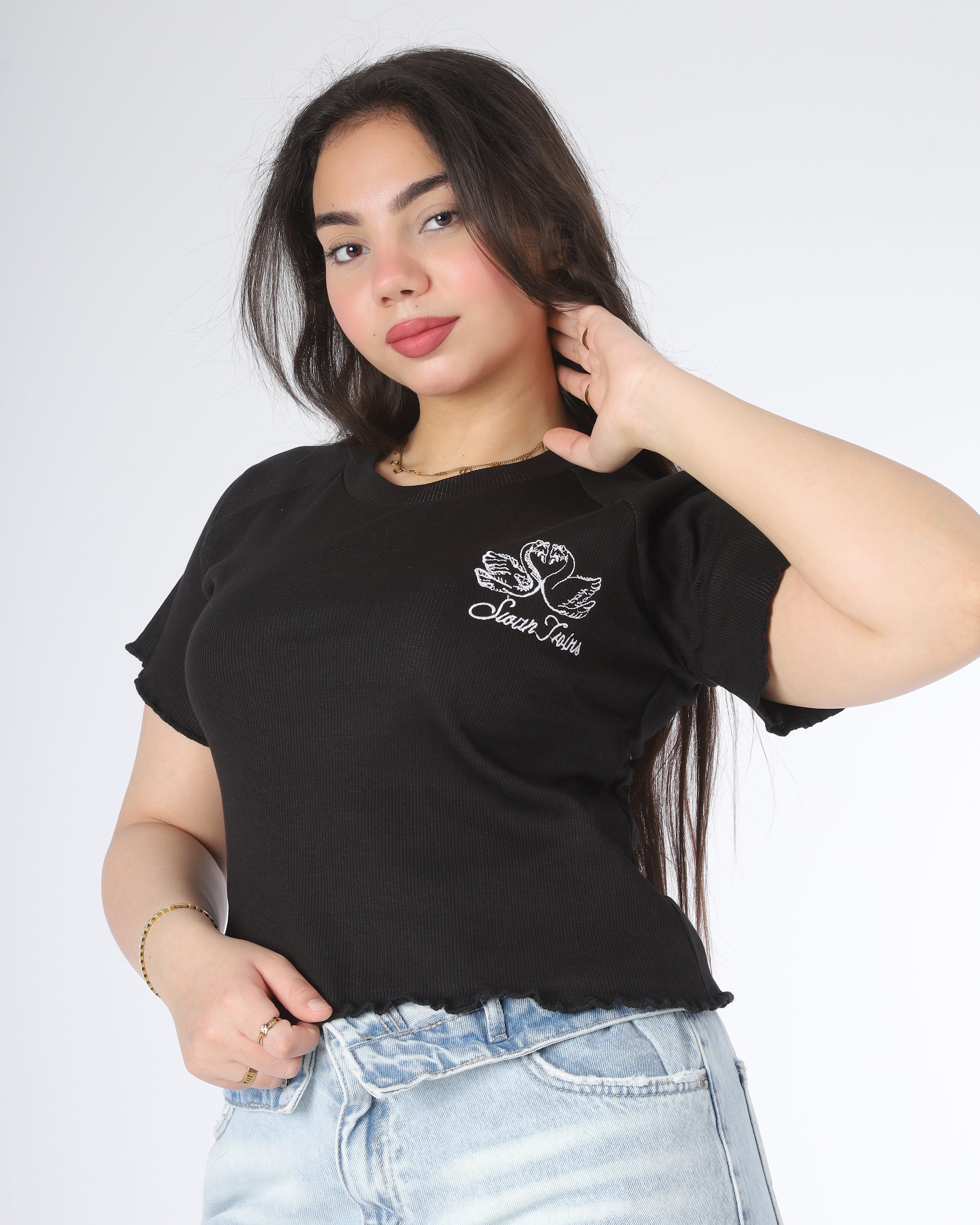 Half Sleeve Crop Top 2059S433