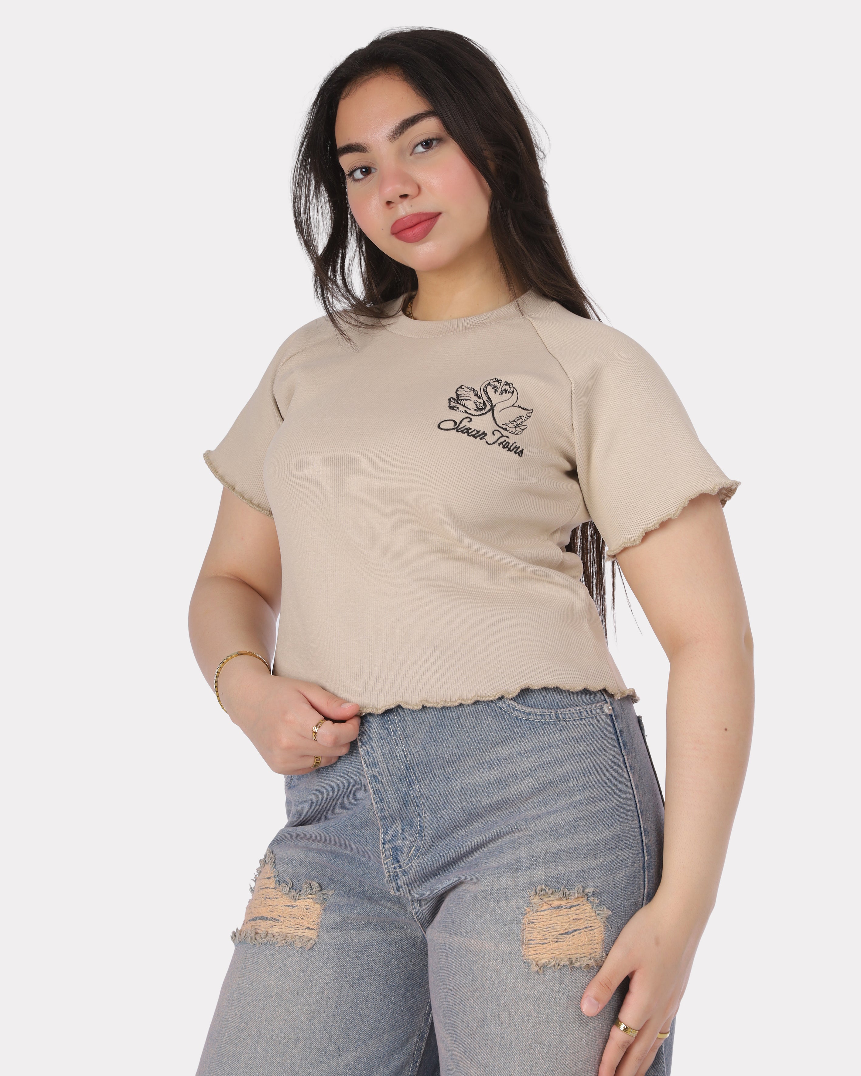 Half Sleeve Crop Top 2059S433