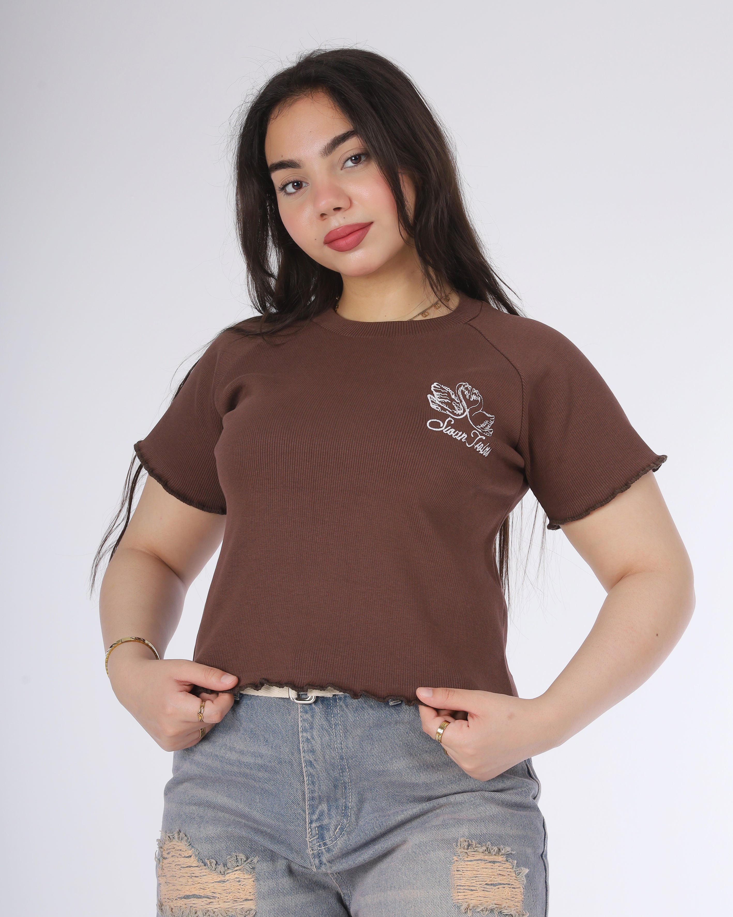 Half Sleeve Crop Top 2059S433
