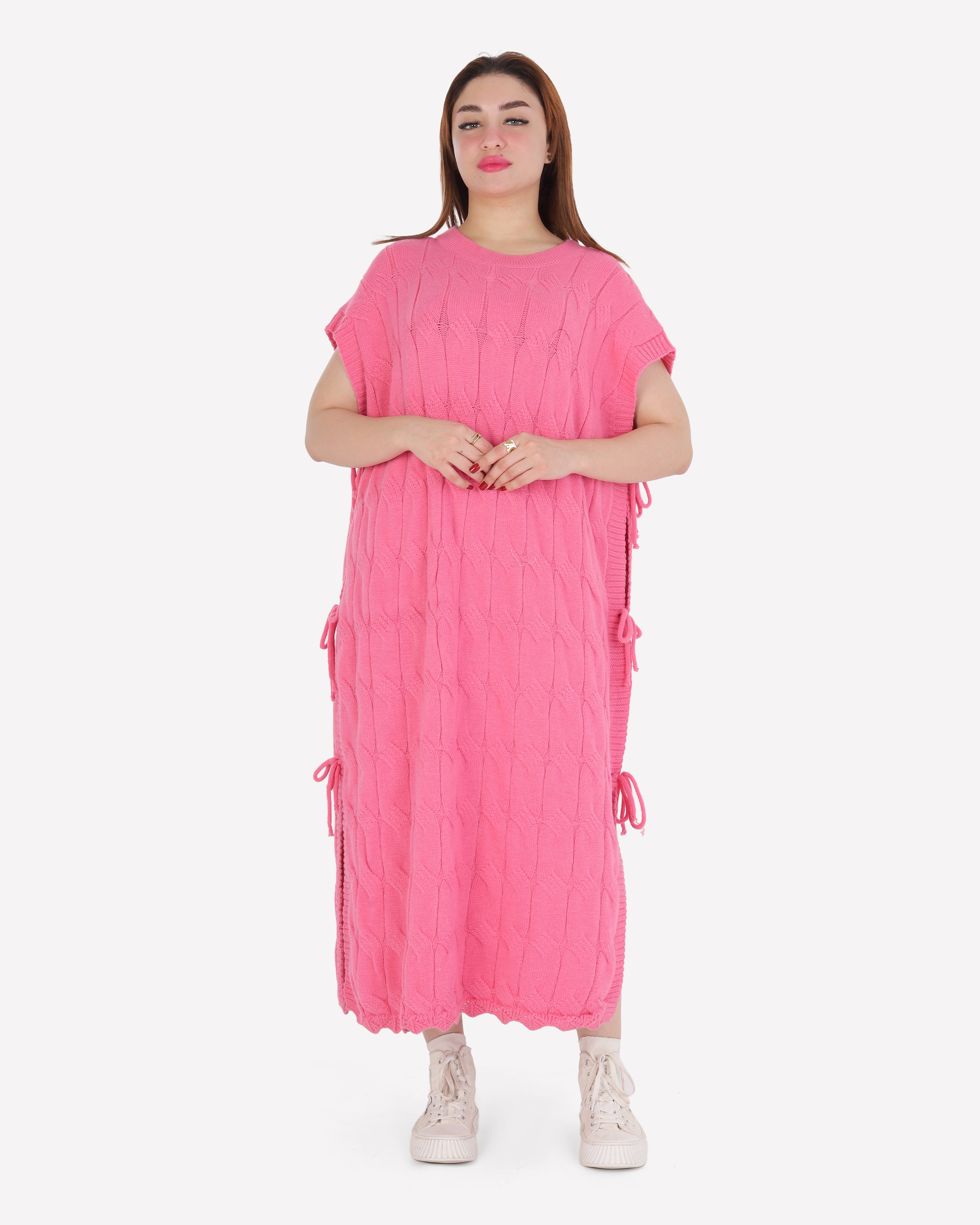 Cable Knit Side-Tie Sweater Dress 2135/140