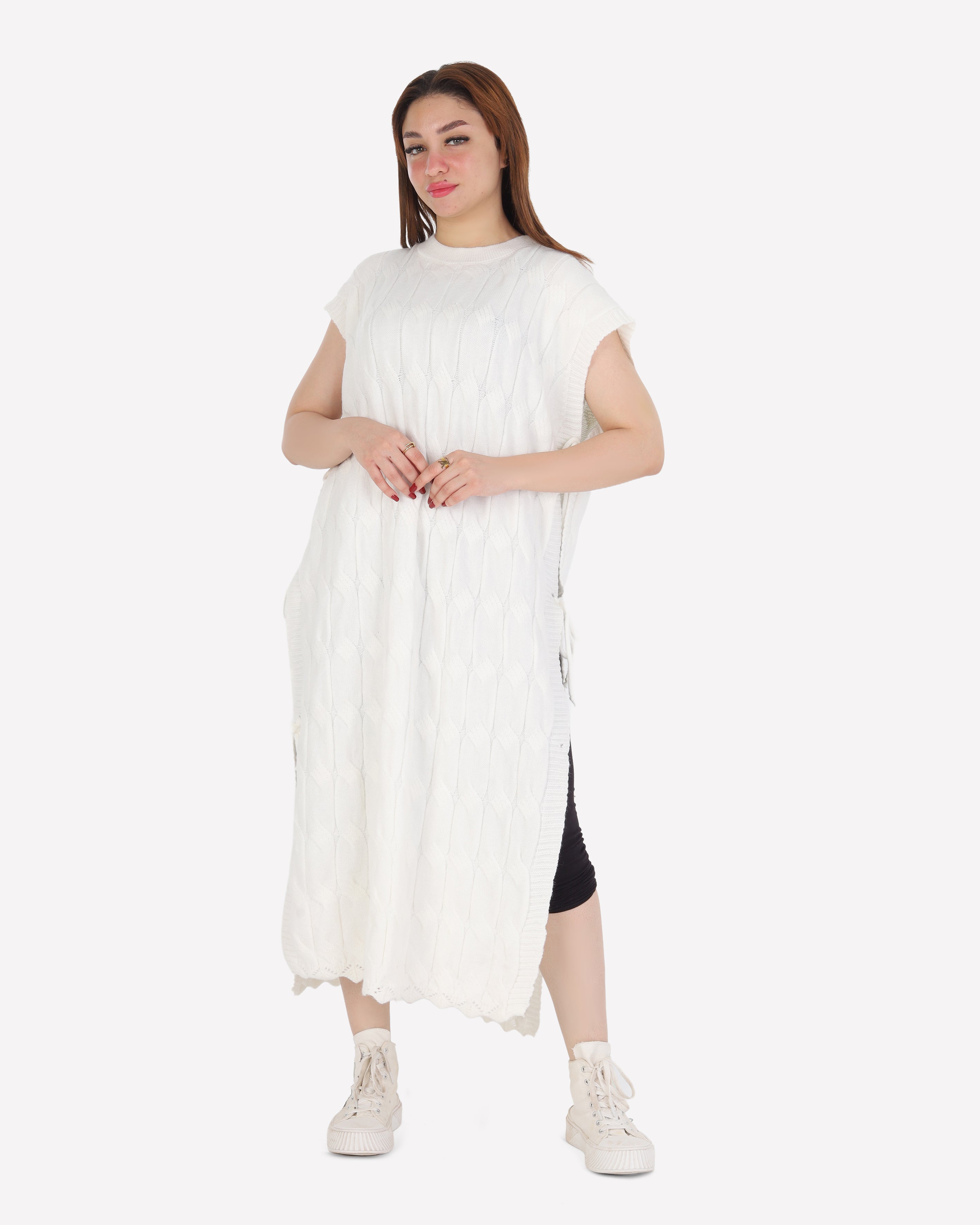 Cable Knit Side-Tie Sweater Dress 2135/140