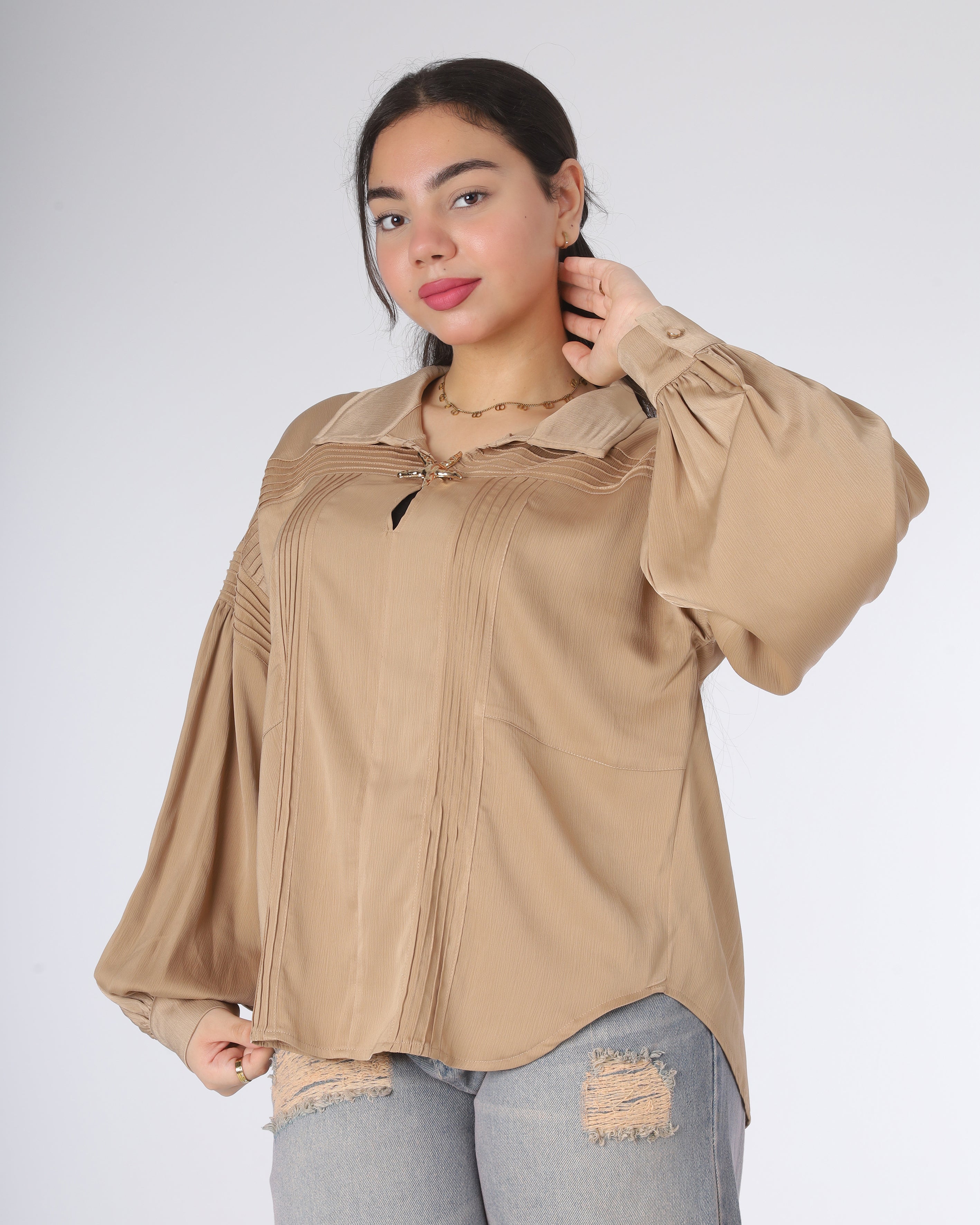 Oversized Blouse with Balloon Sleeves 2003/099/1