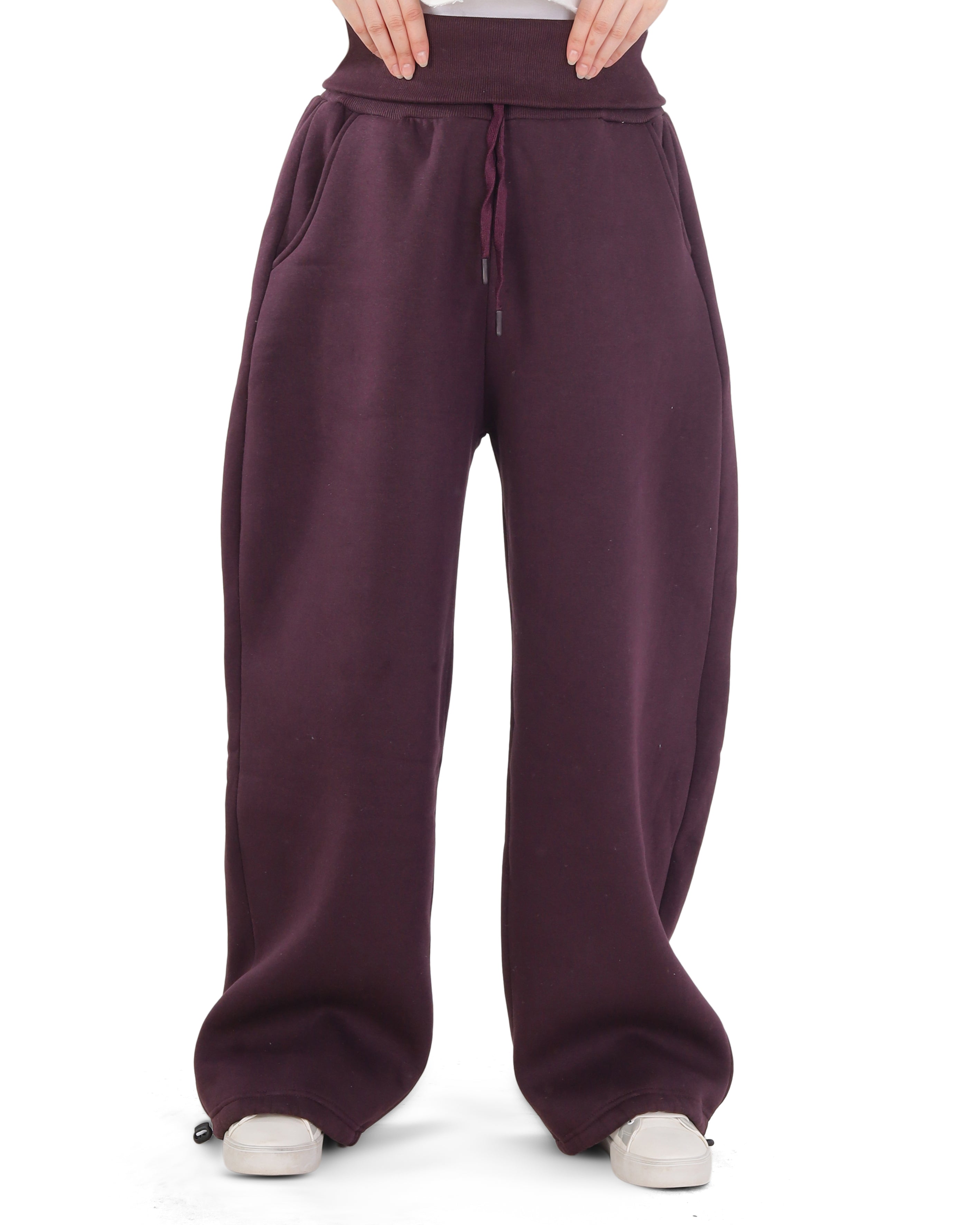 Trendy Melton Wide-Leg Sweatpants 2204110