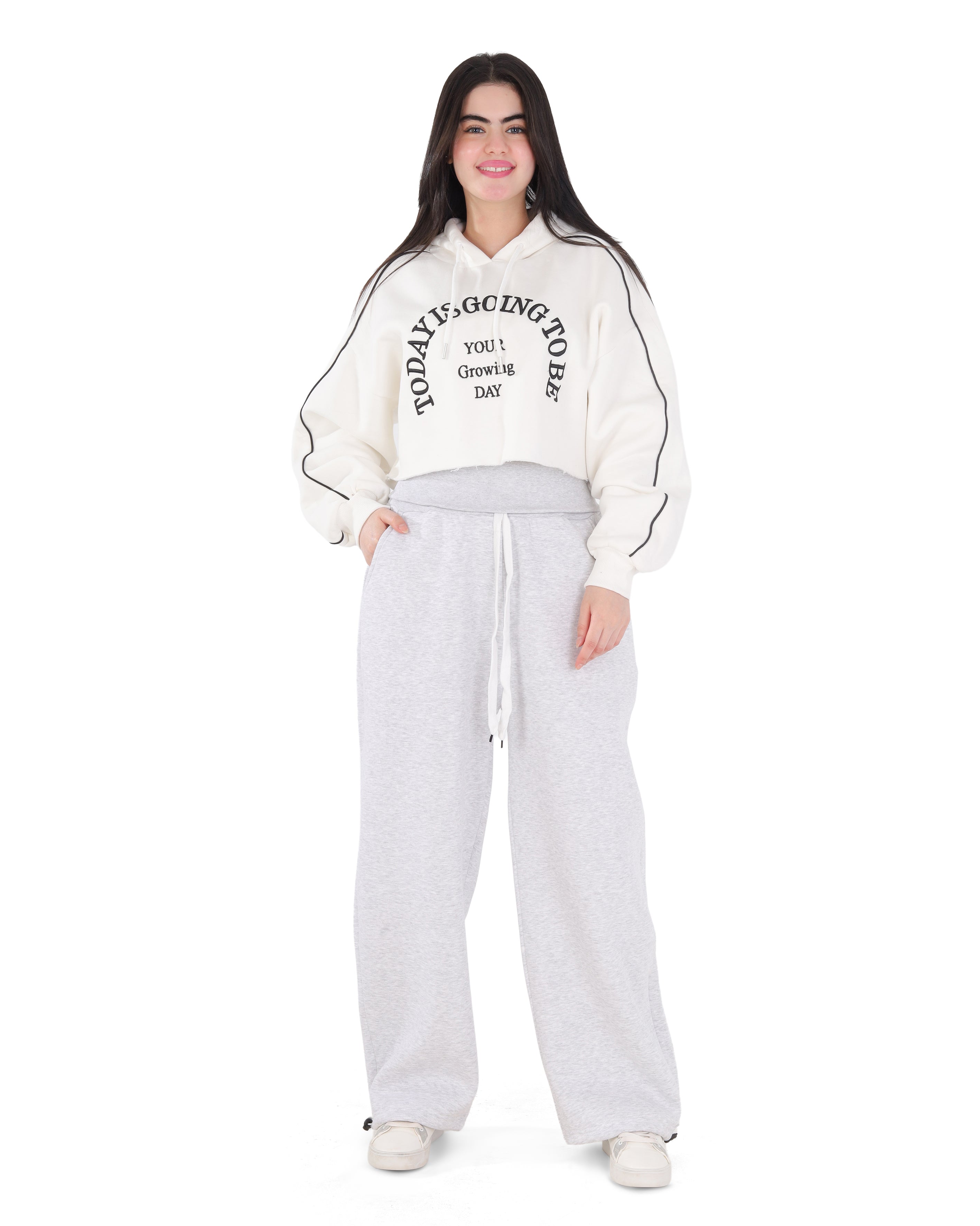 Trendy Melton Wide-Leg Sweatpants 2204110