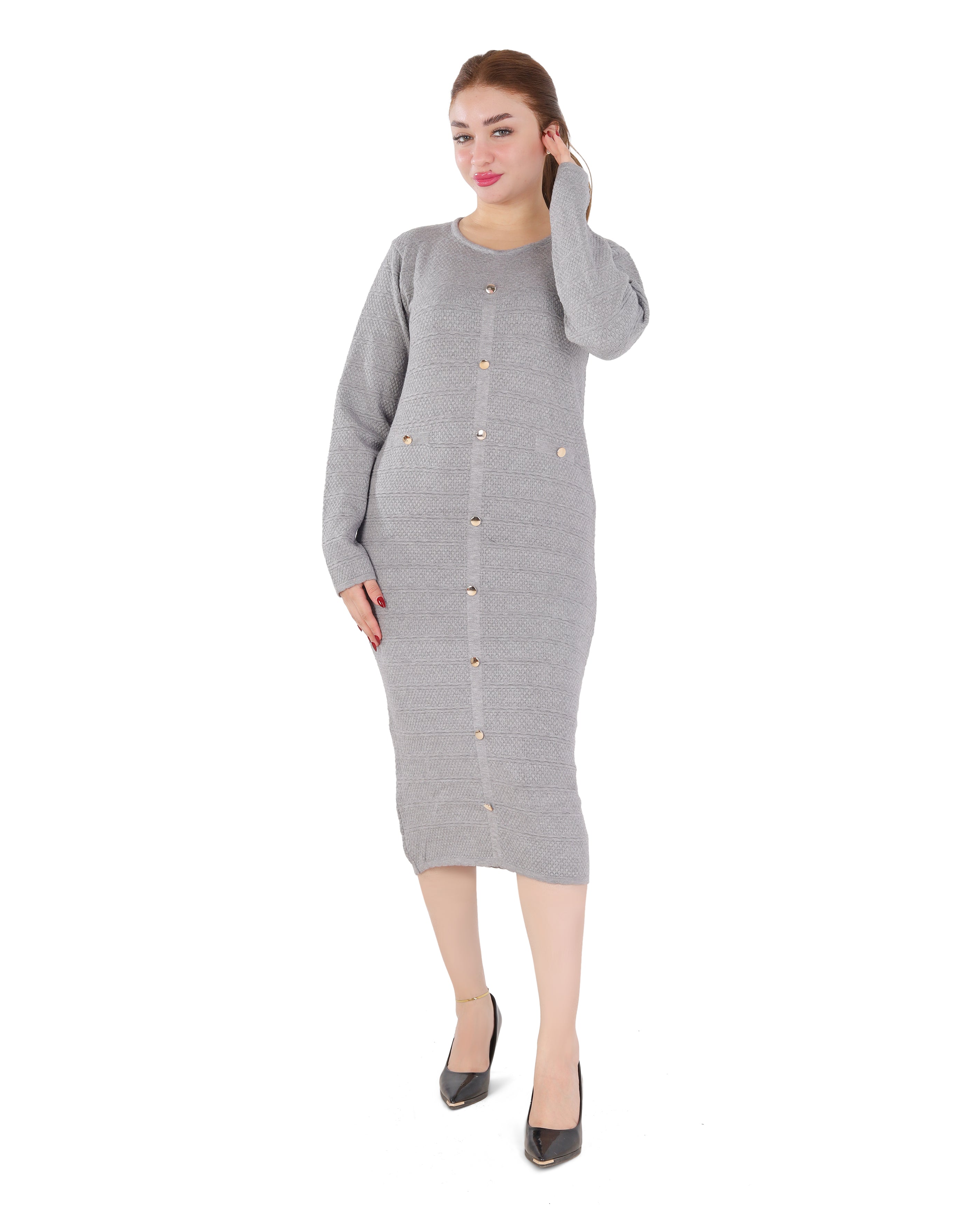 Midi Button-Detail Dress 2135/061